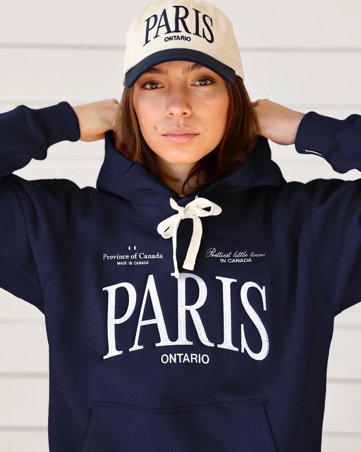 Paris Ontario Fleece Hoodie Navy - Unisex sold by Province of Canada product image thumbnail 2