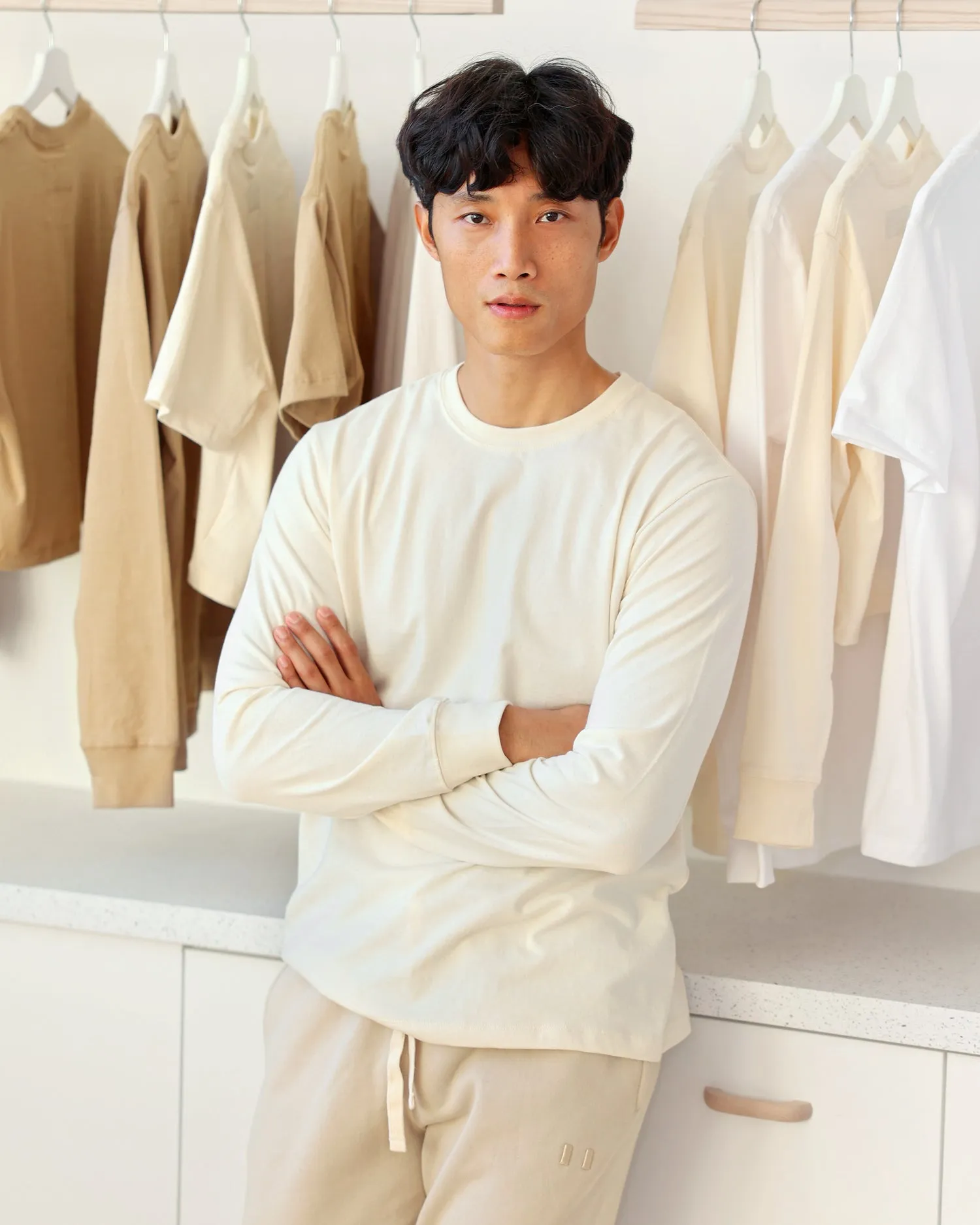 Monday Long Sleeve Tee Natural - Unisex sold by Province of Canada product image thumbnail 2