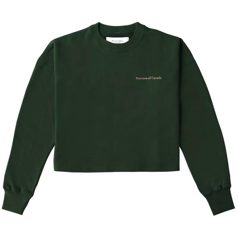French Terry Crop Sweatshirt Forest sold by Province of Canada