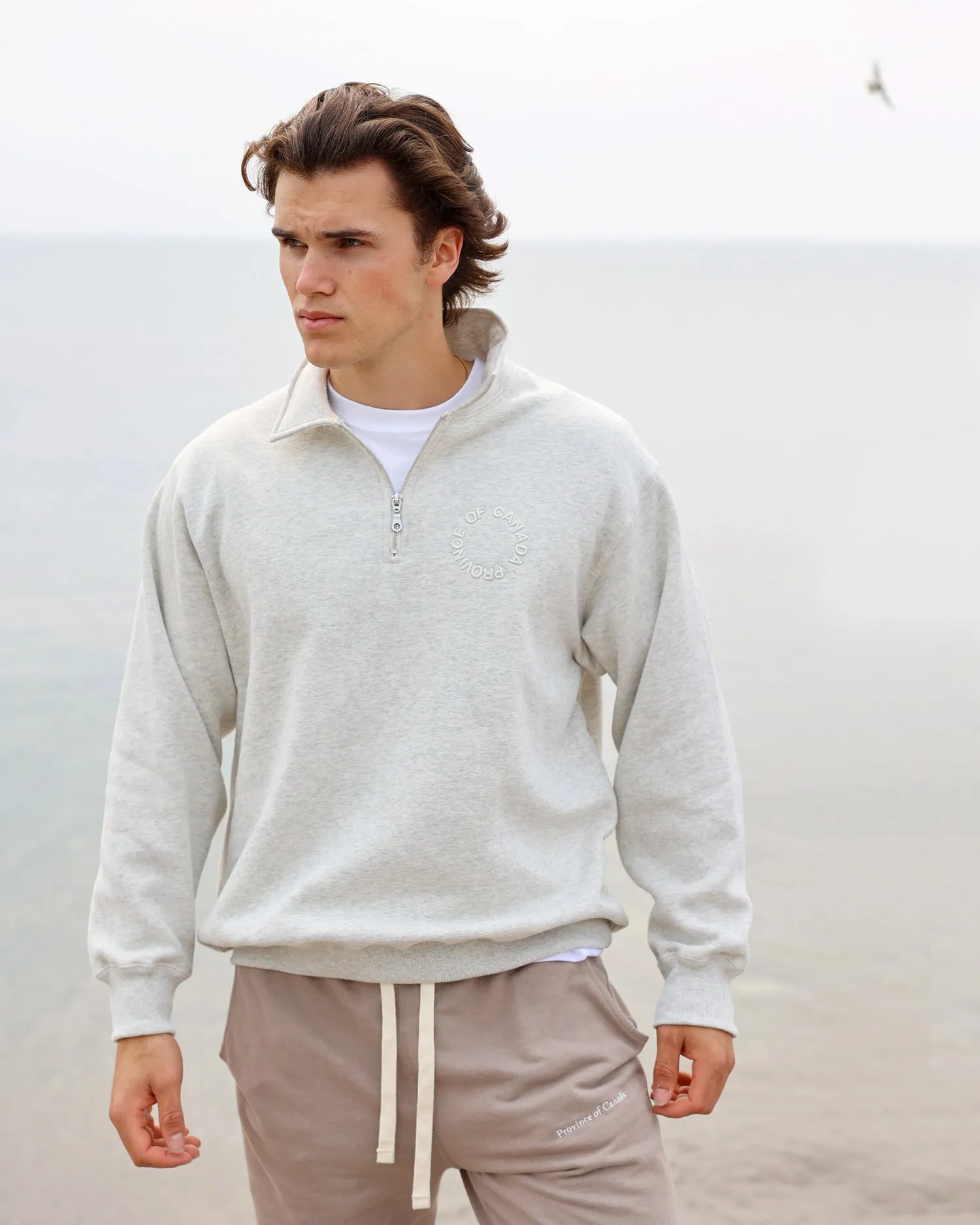 Half Zip Fleece Sweatshirt Eggshell - Unisex sold by Province of Canada product image thumbnail 3
