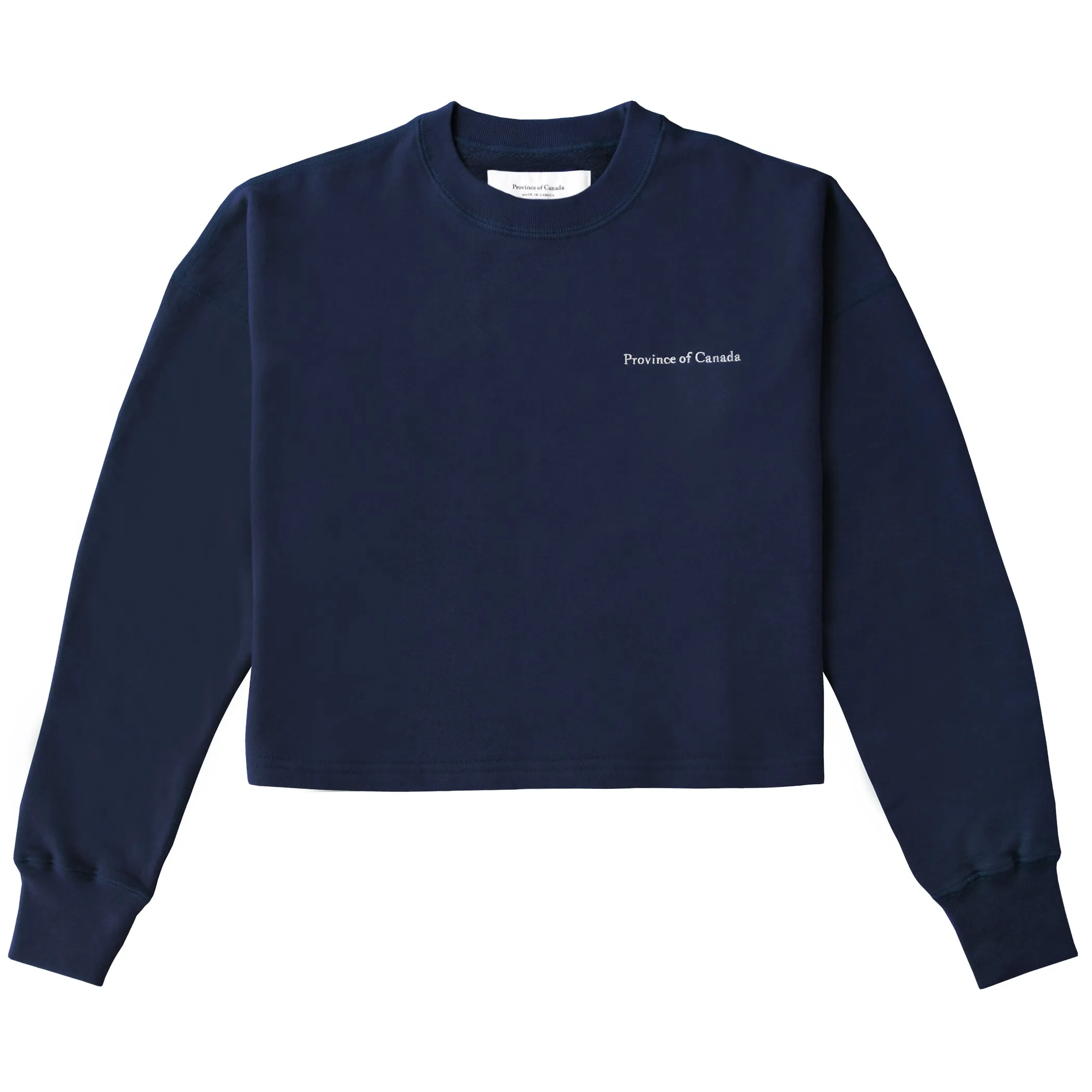 French Terry Crop Sweatshirt Navy sold by Province of Canada