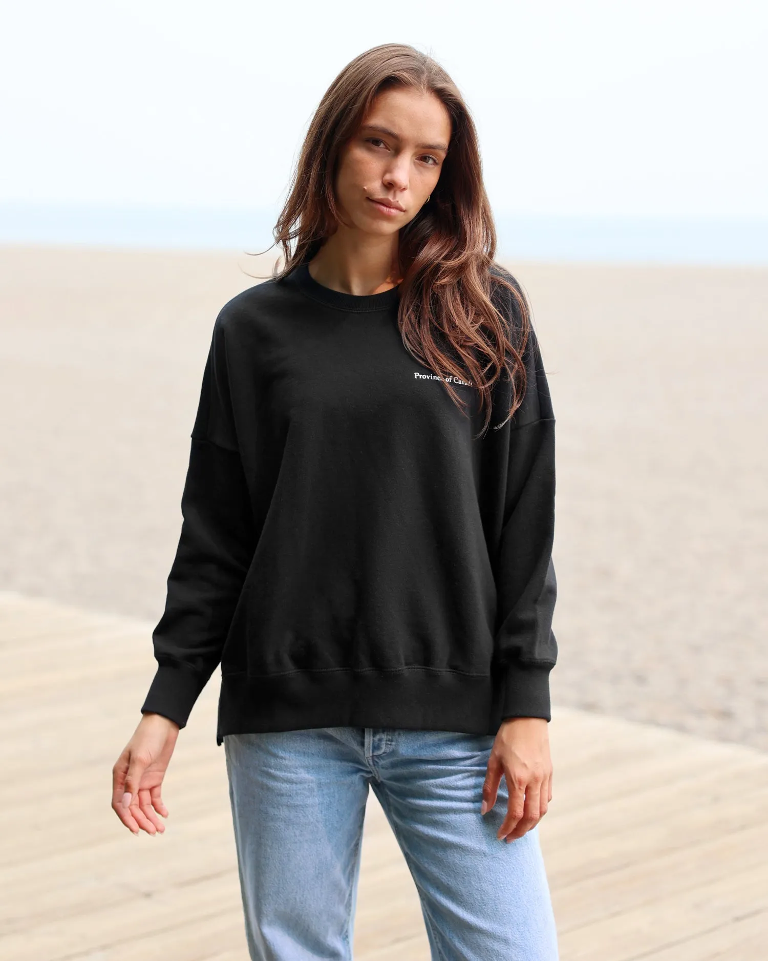 French Terry Long Sweatshirt Black sold by Province of Canada product image thumbnail 2