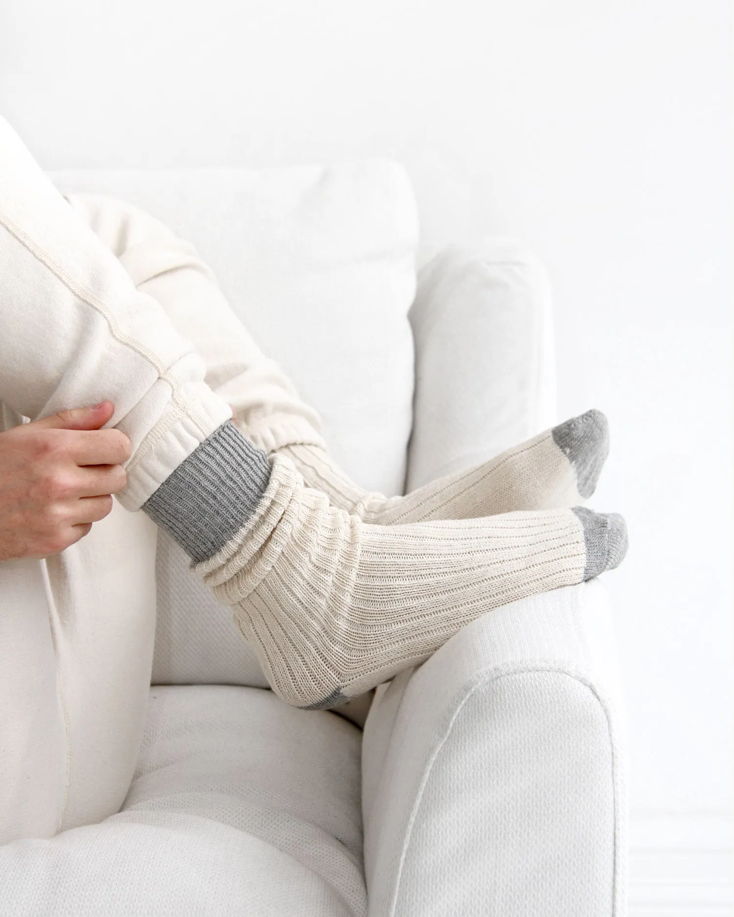 Cream Block Sock sold by Province of Canada product image thumbnail 4