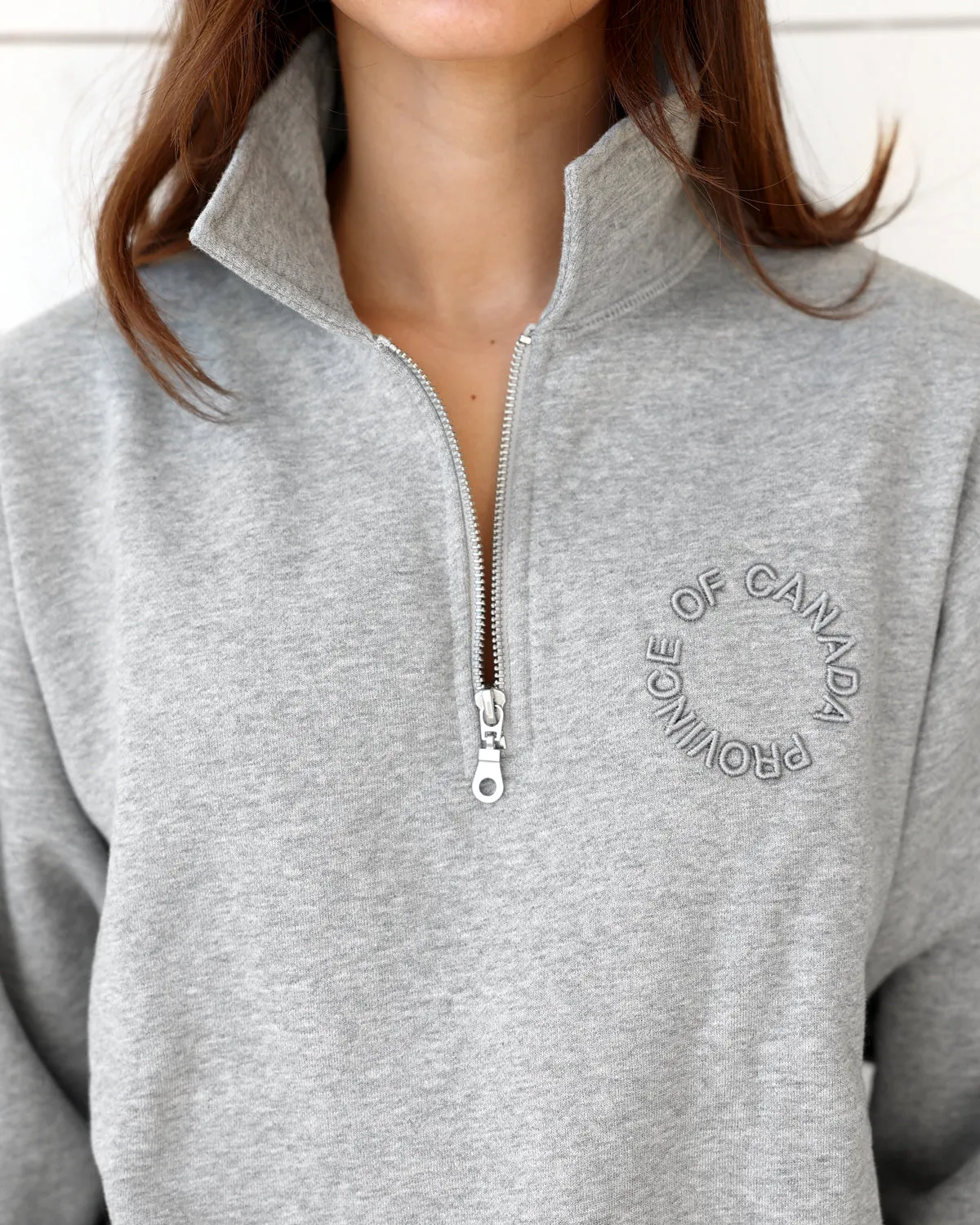 Half Zip Fleece Sweatshirt Heather Grey - Unisex sold by Province of Canada product image thumbnail 3