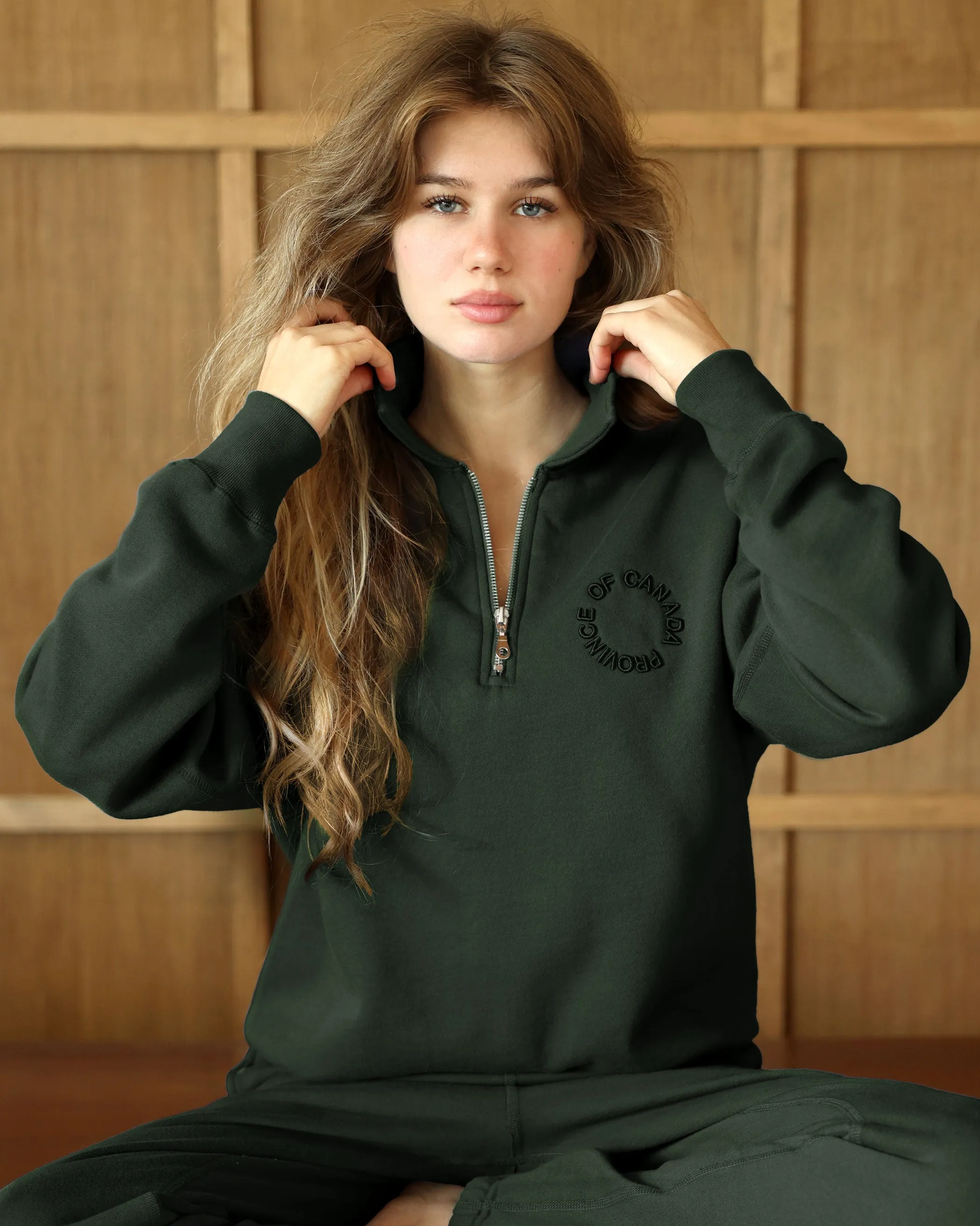 Half Zip Fleece Sweatshirt Forest - Unisex sold by Province of Canada product image thumbnail 2