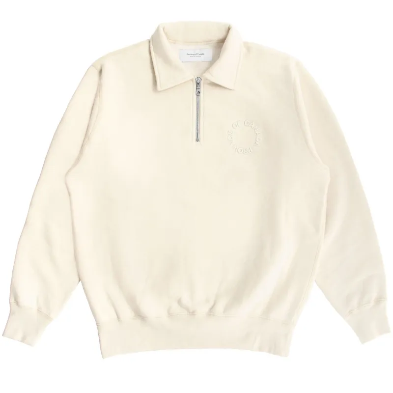 Half Zip Fleece Sweatshirt Cream - Unisex sold by Province of Canada