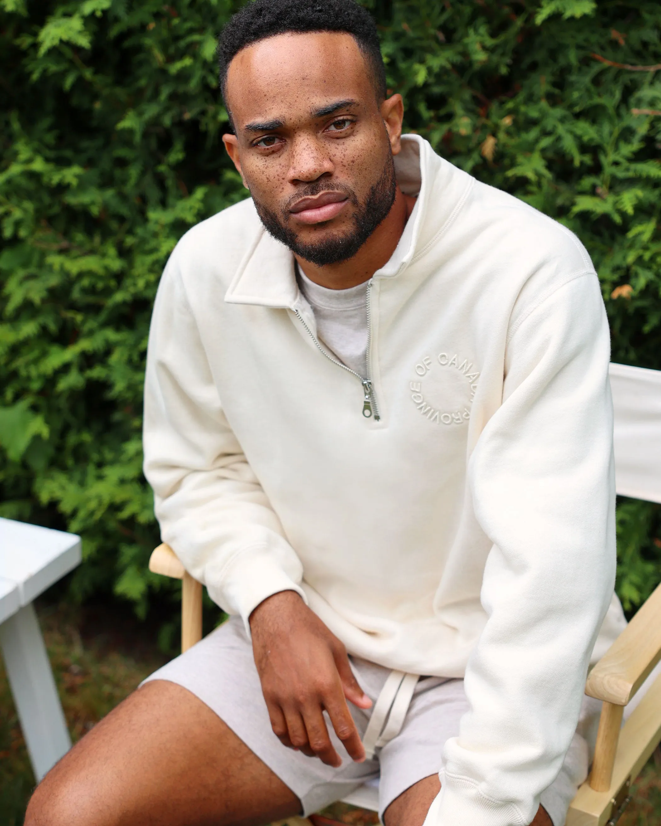 Half Zip Fleece Sweatshirt Cream - Unisex sold by Province of Canada product image thumbnail 3