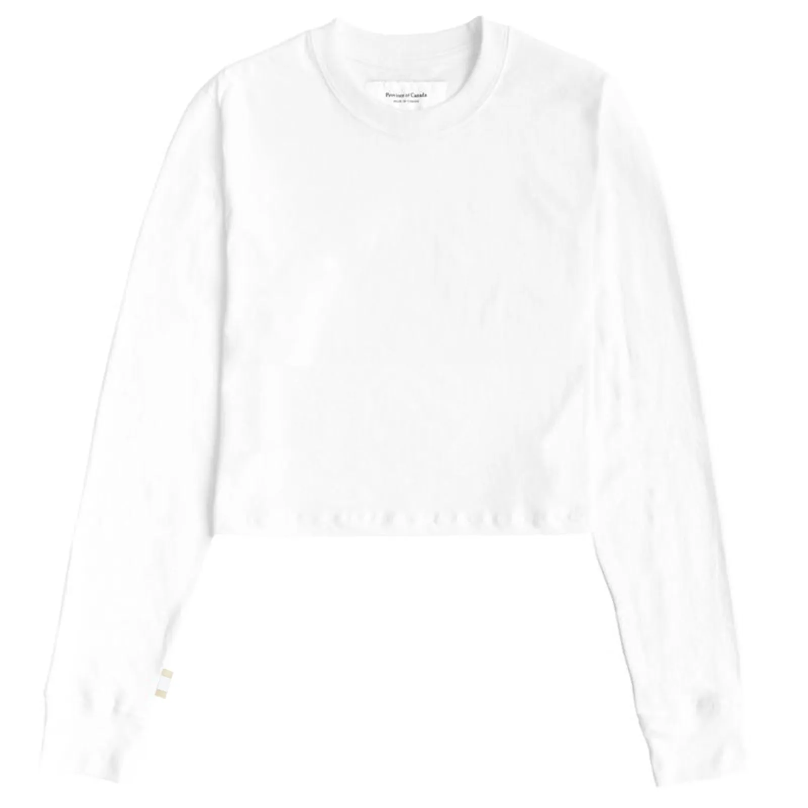Monday Long Sleeve Crop Top White sold by Province of Canada