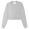 Monday Long Sleeve Crop Top Heather Grey sold by Province of Canada