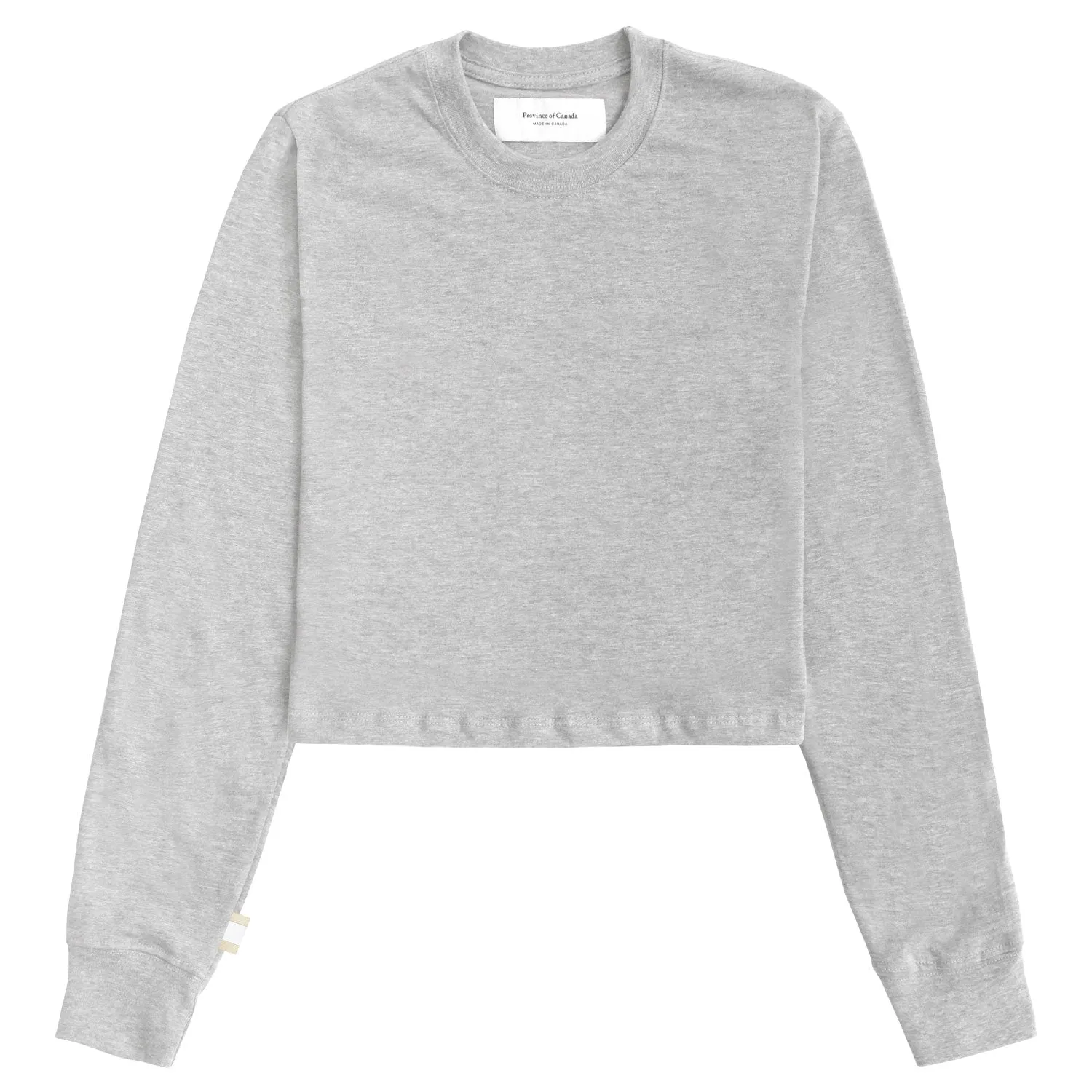 Monday Long Sleeve Crop Top Heather Grey sold by Province of Canada