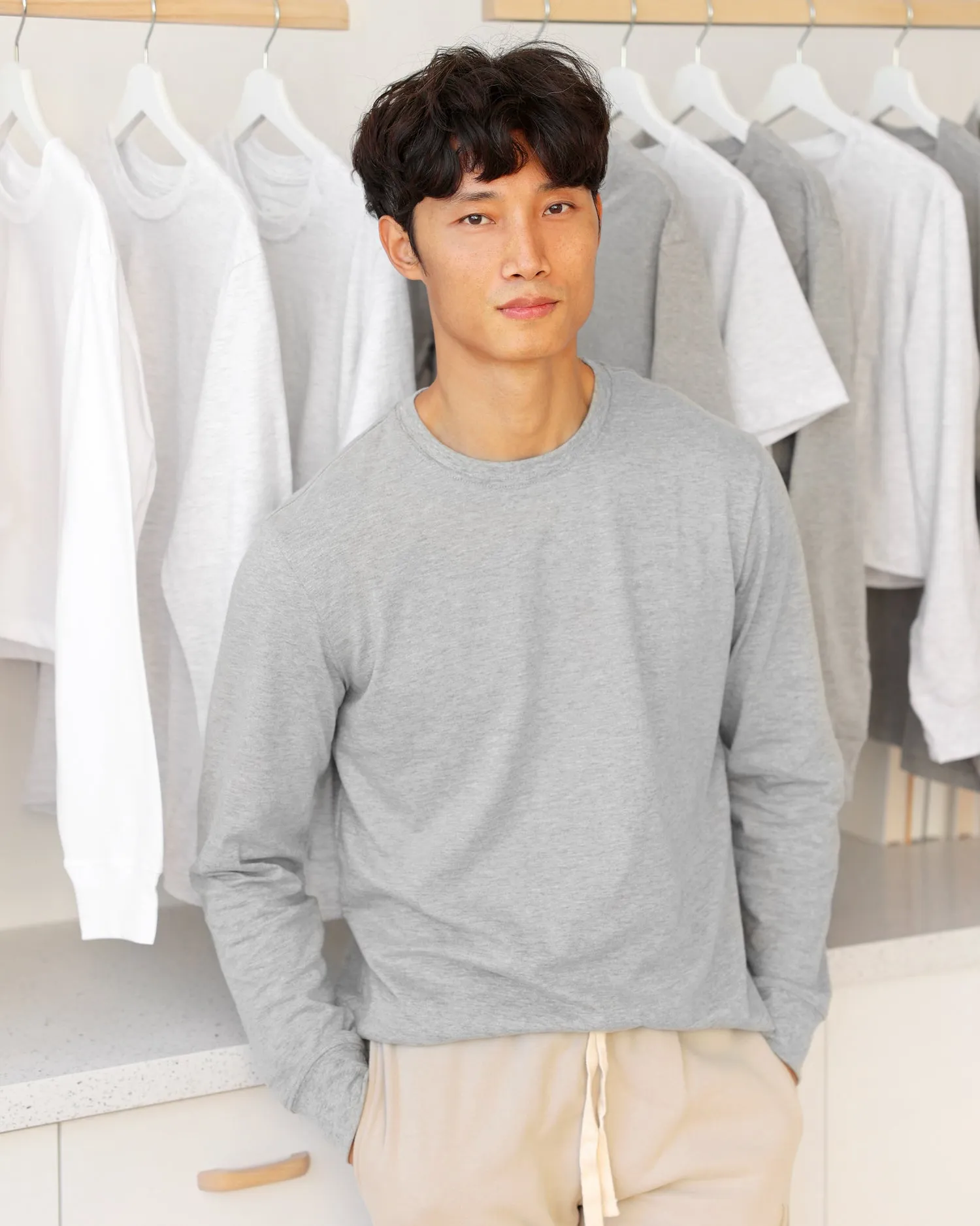 Monday Long Sleeve Tee Heather Grey - Unisex sold by Province of Canada product image thumbnail 2