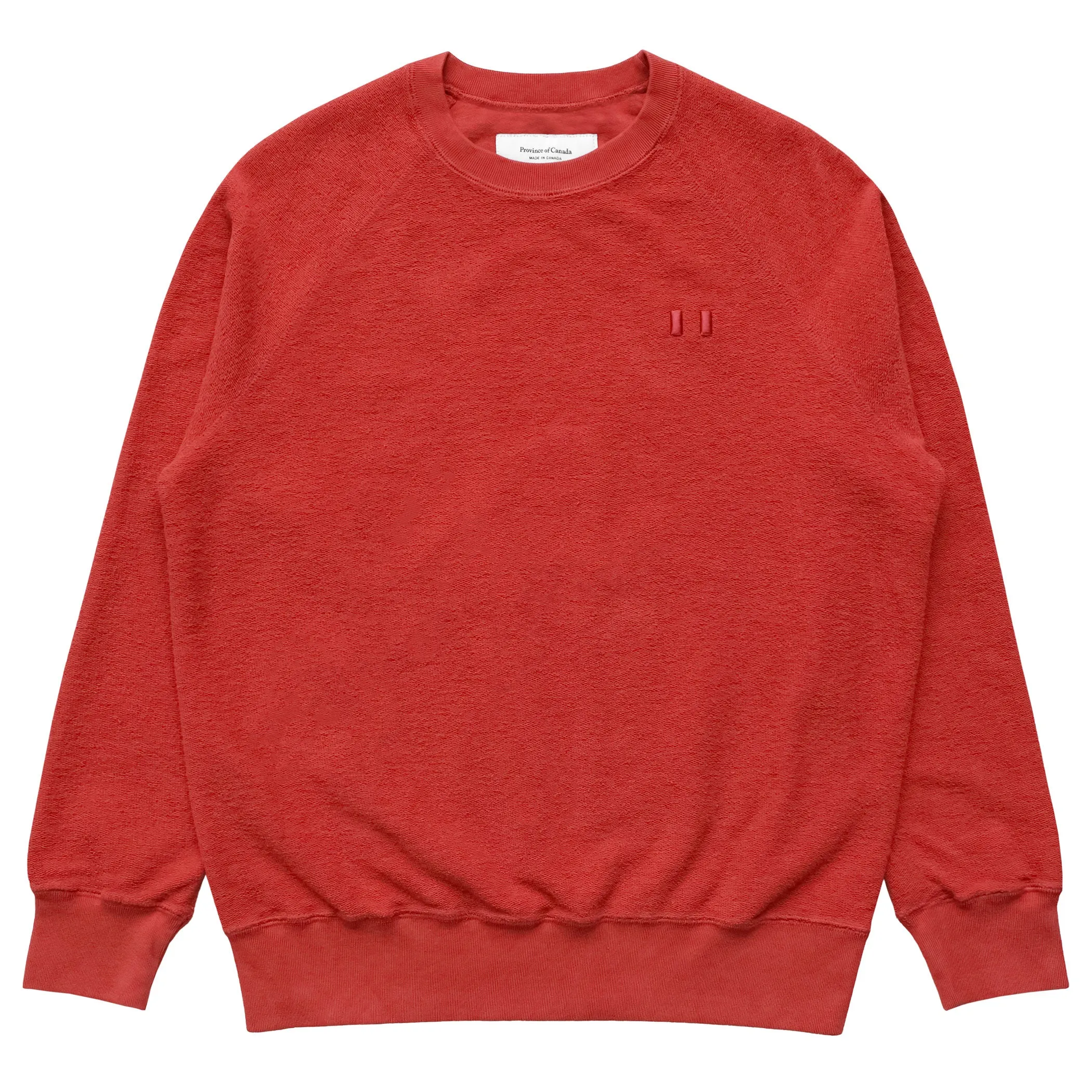 Reverse French Terry Sweatshirt Red - Unisex sold by Province of Canada