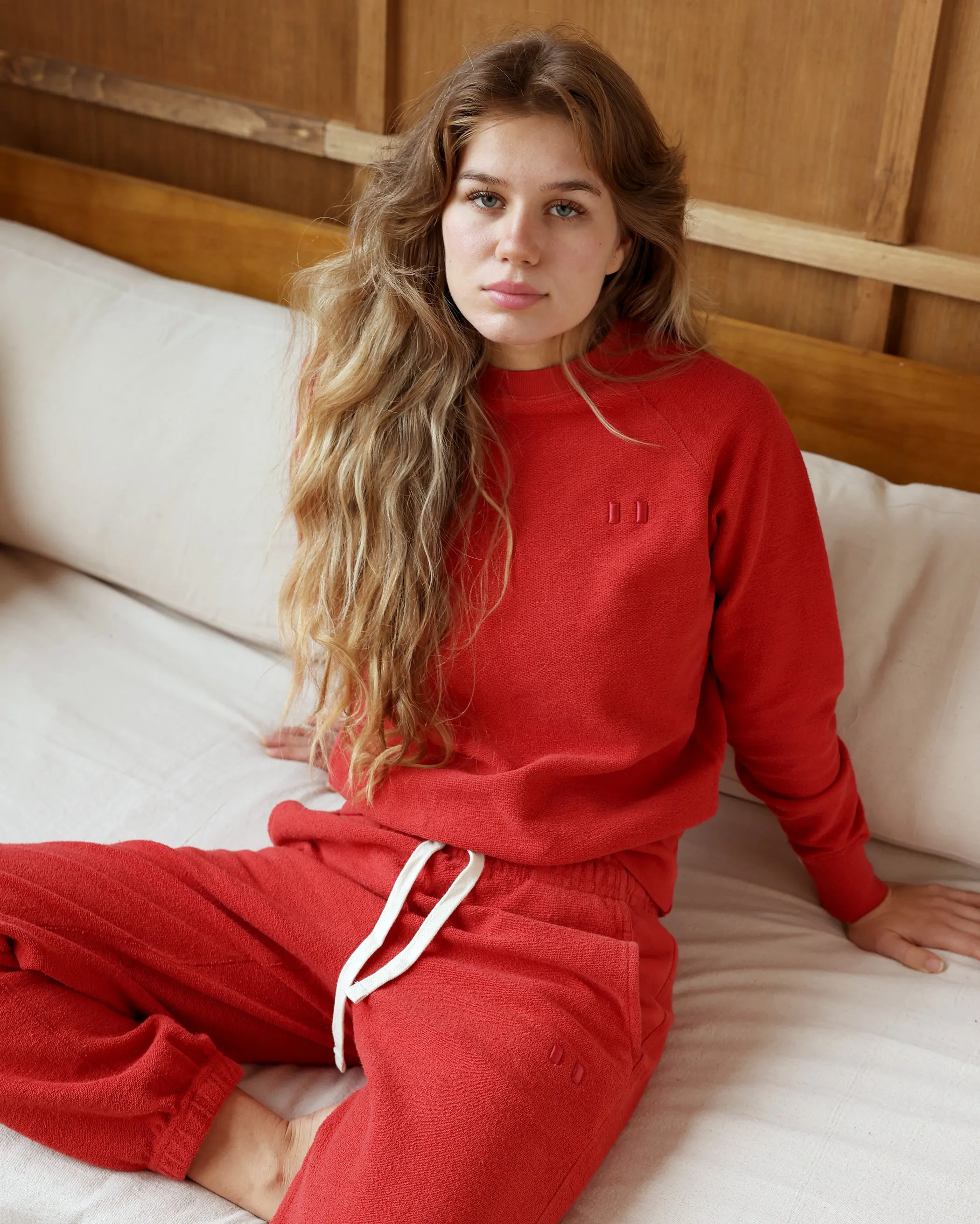 Reverse French Terry Sweatshirt Red - Unisex sold by Province of Canada product image thumbnail 2