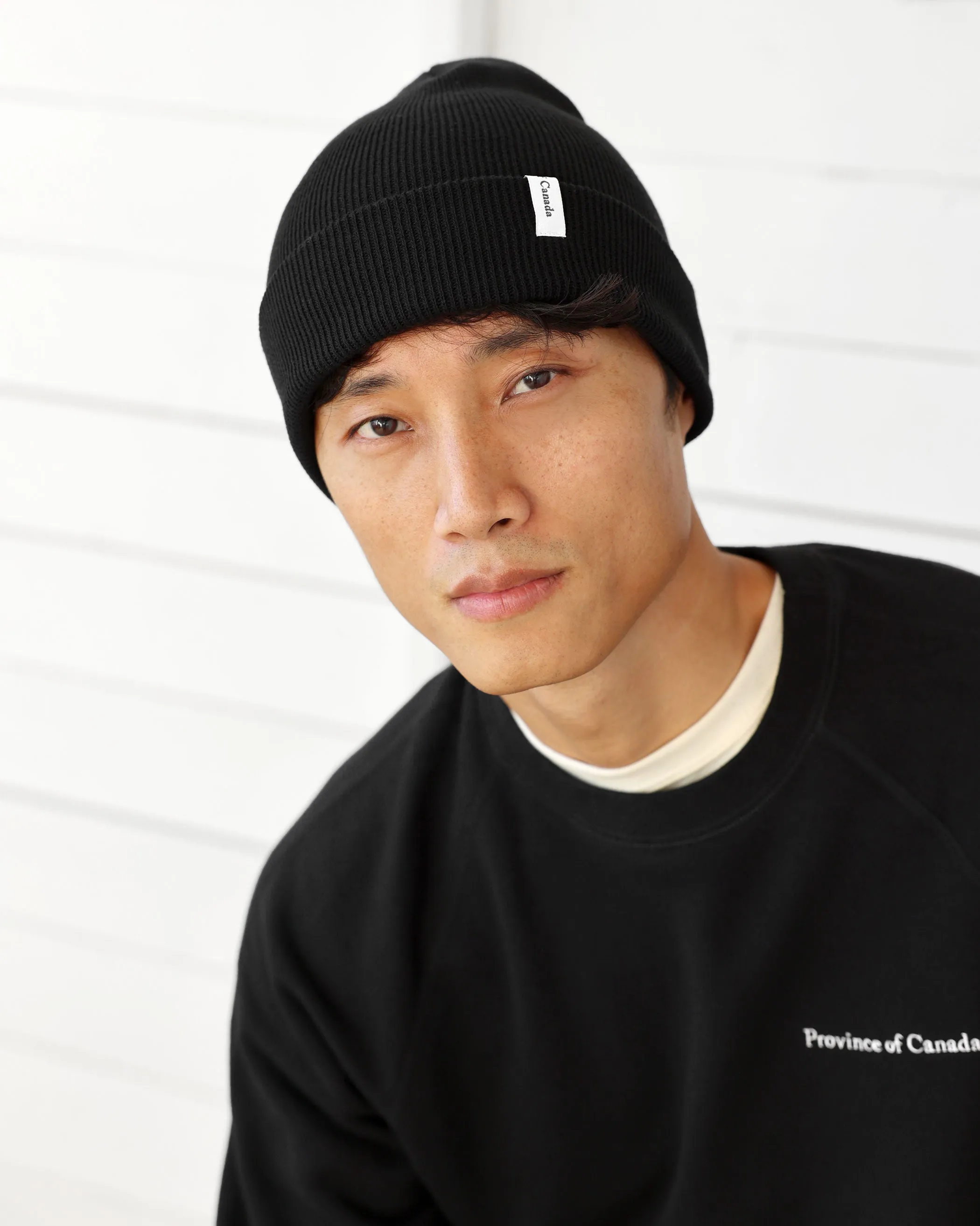Fine Ribbed Cotton Toque Black sold by Province of Canada product image thumbnail 3