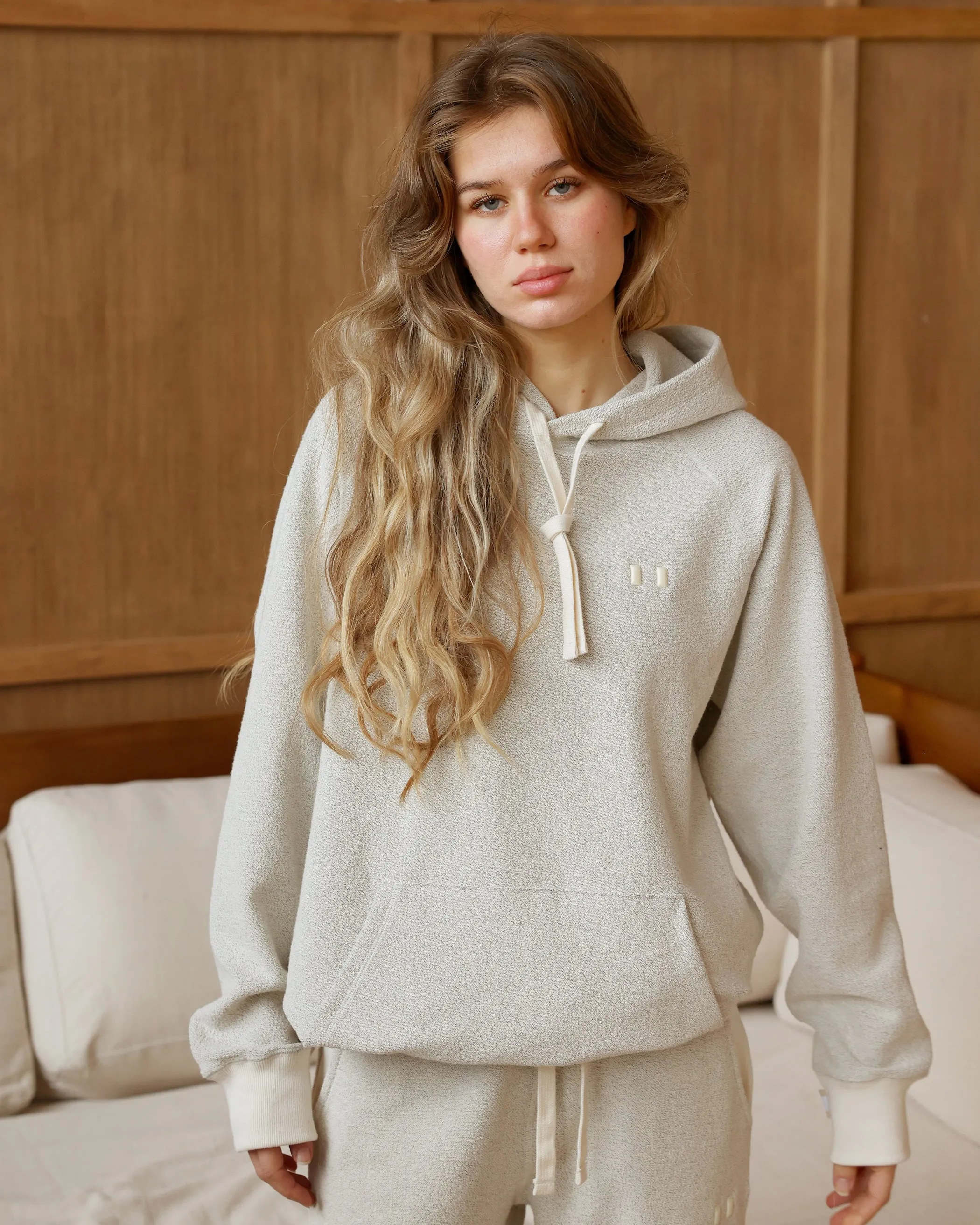 Reverse French Terry Hoodie Natural - Unisex sold by Province of Canada product image thumbnail 3