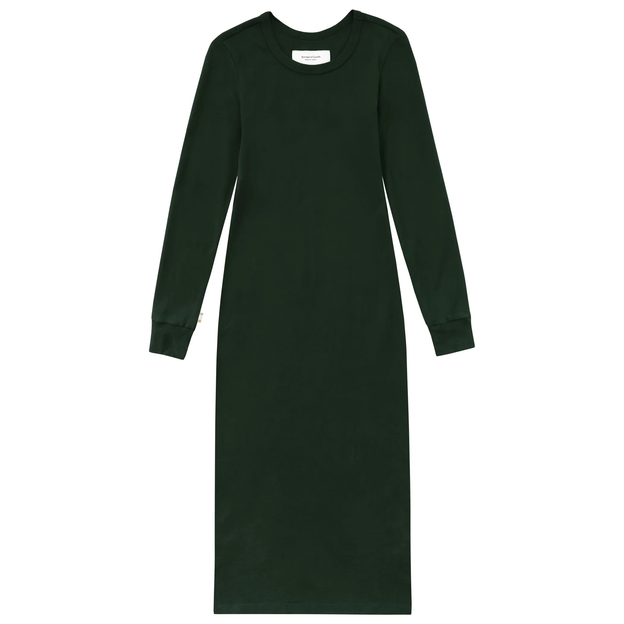 Fine Ribbed Long Sleeve Dress Forest sold by Province of Canada
