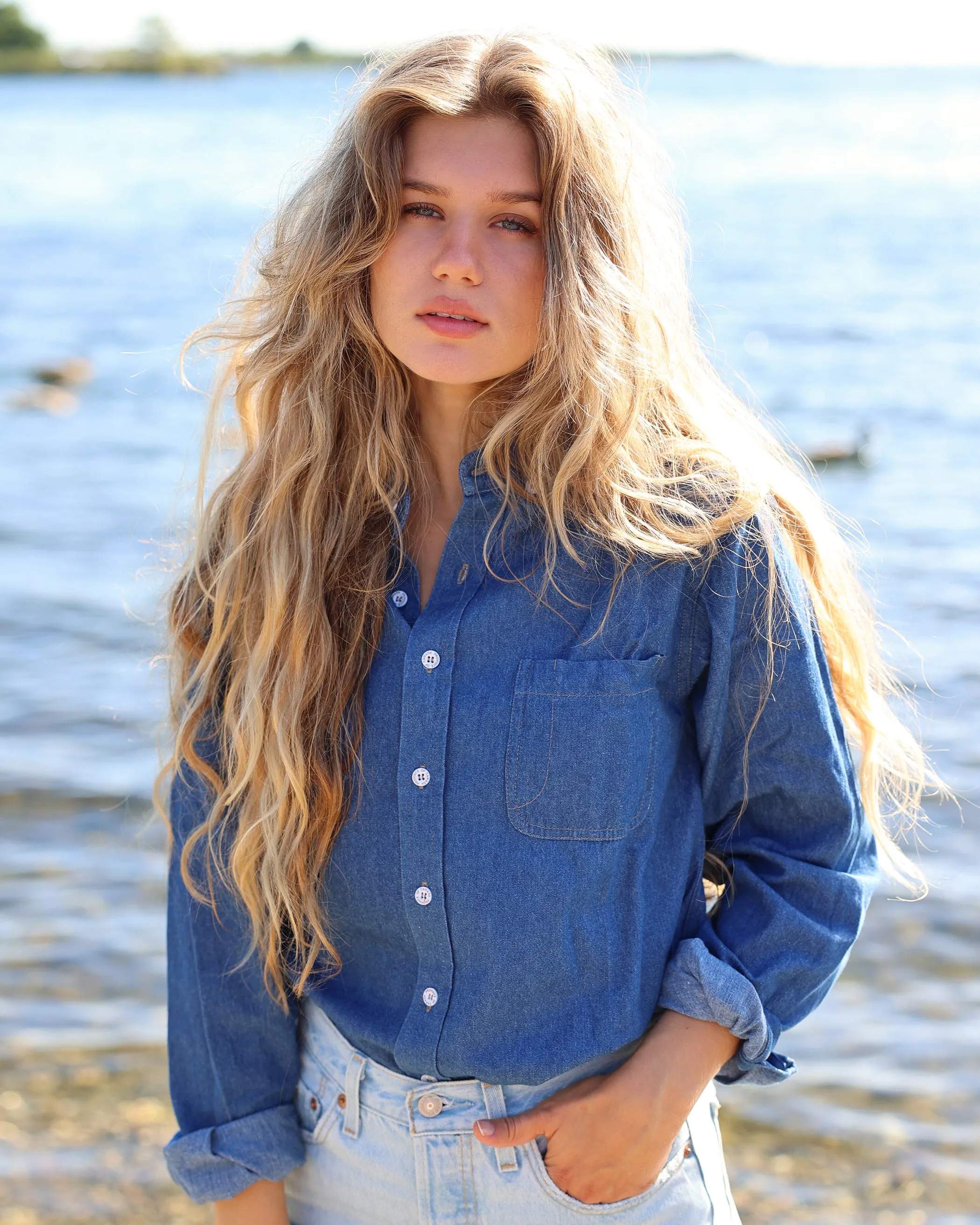 Dark Wash Denim Shirt - Unisex sold by Province of Canada product image thumbnail 2