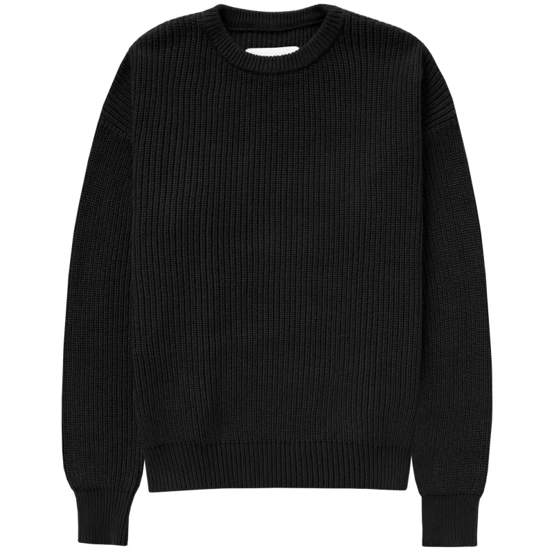 Cotton Knit Sweater Black - Unisex sold by Province of Canada