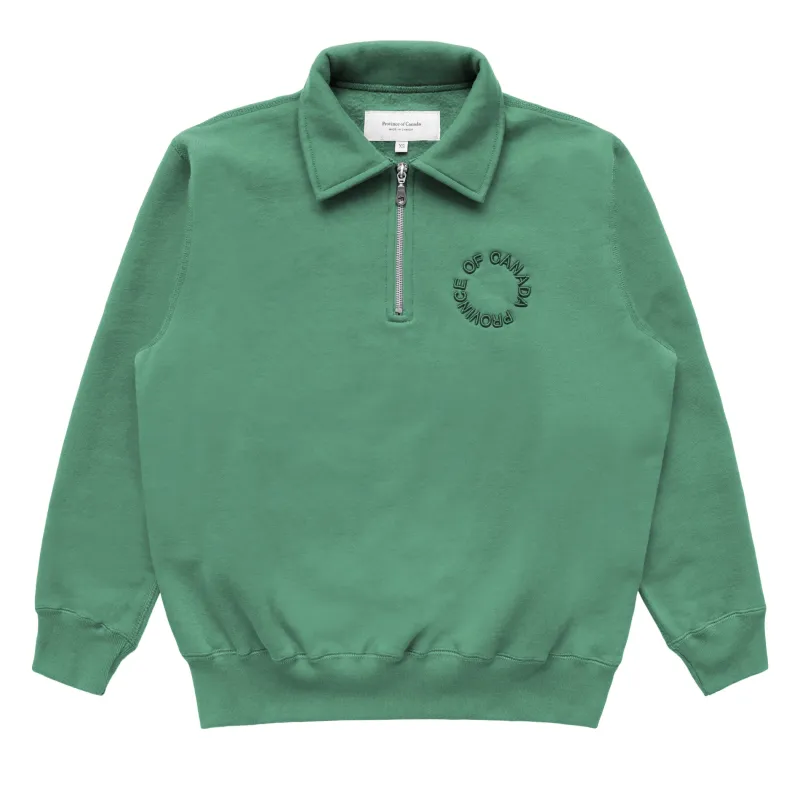 Half Zip Fleece Sweatshirt Green - Unisex sold by Province of Canada