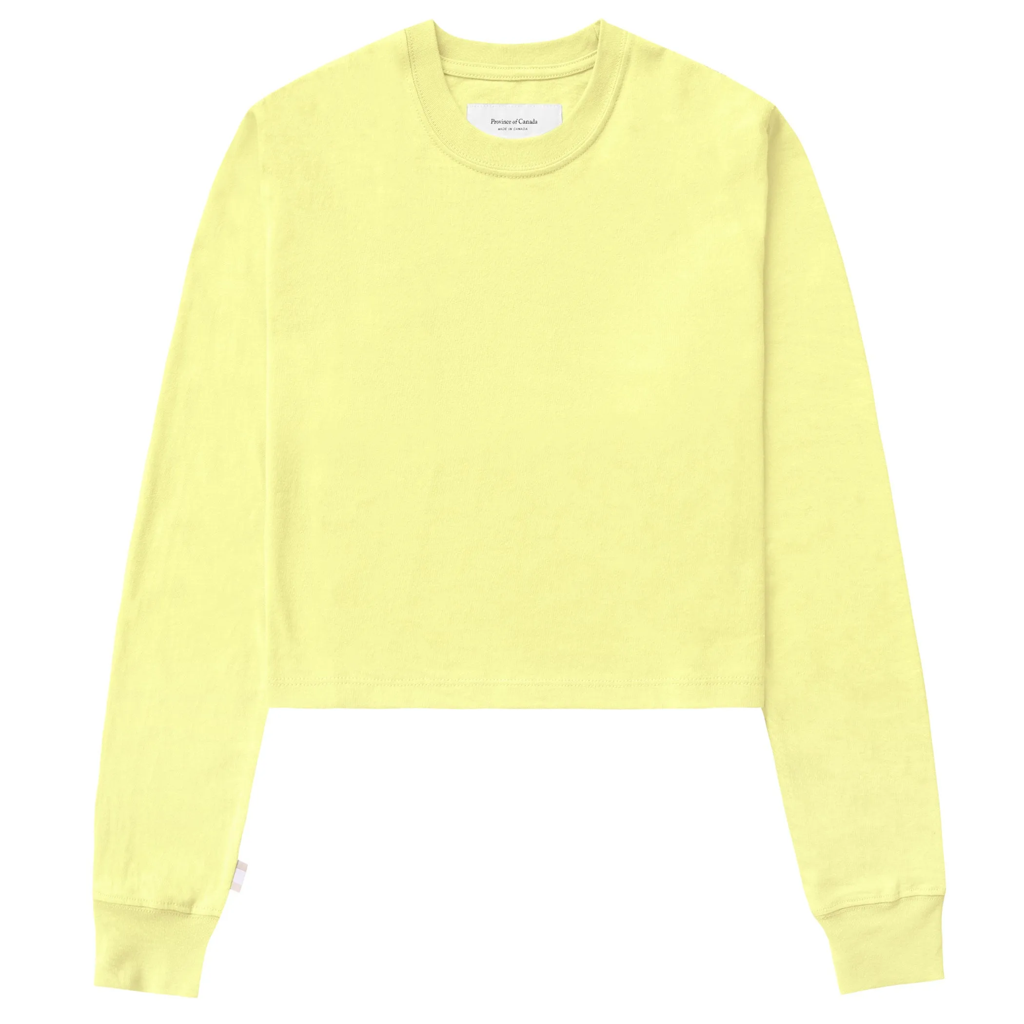Monday Long Sleeve Crop Top Lemon sold by Province of Canada
