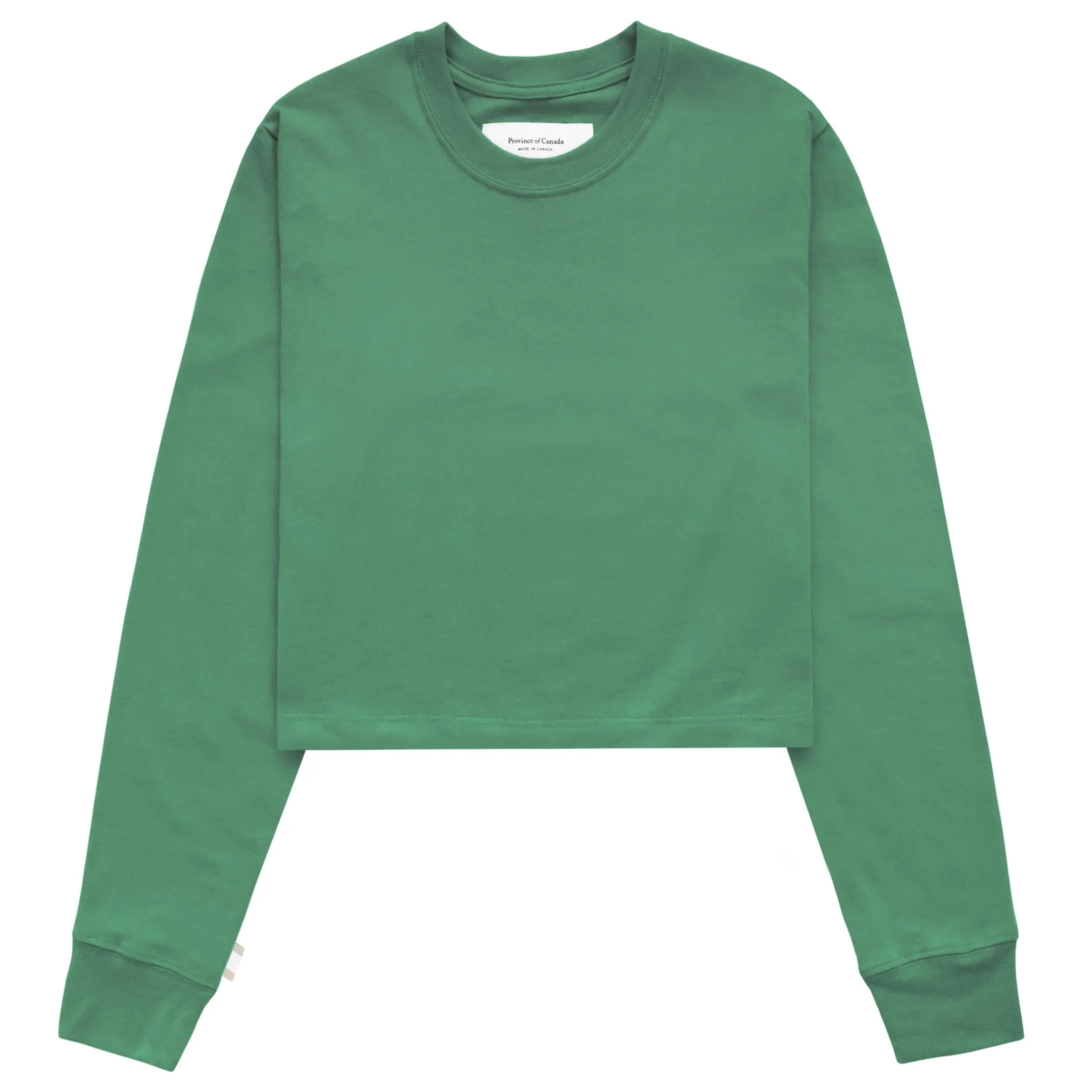 Monday Long Sleeve Crop Top Green sold by Province of Canada