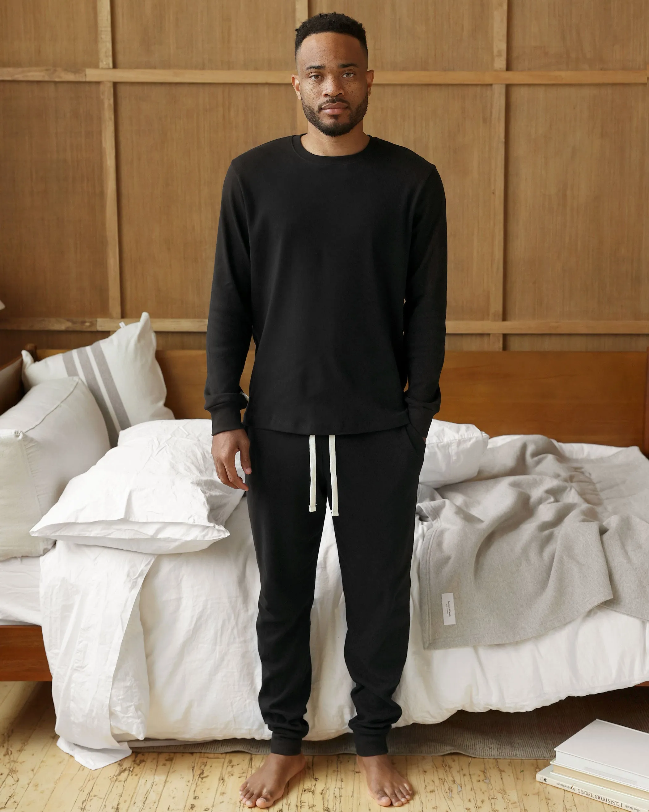 Fine Ribbed Sweatpant Black - Unisex sold by Province of Canada product image thumbnail 3