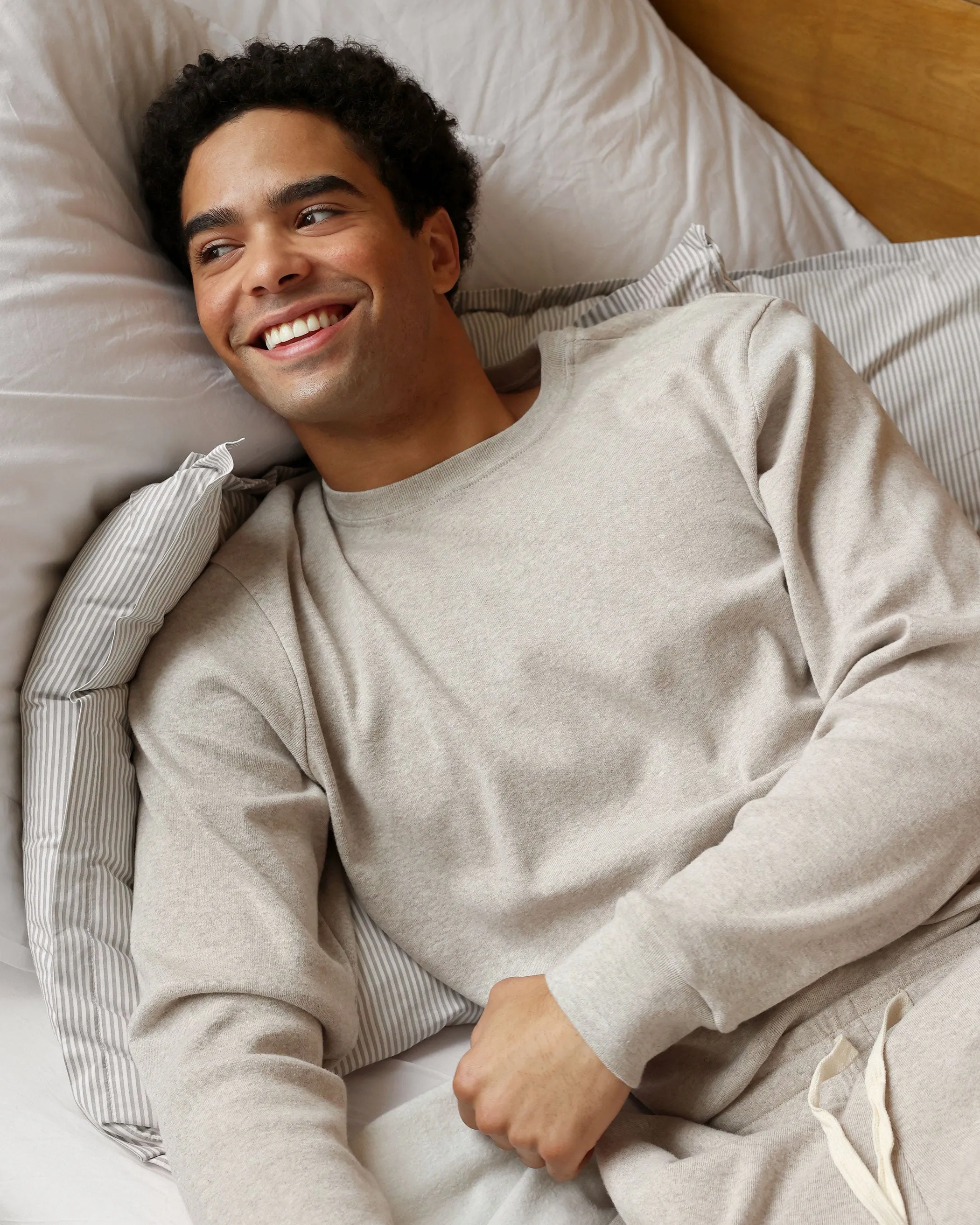 Almost Pyjama Long Sleeve Tee Oatmeal - Unisex sold by Province of Canada product image thumbnail 3
