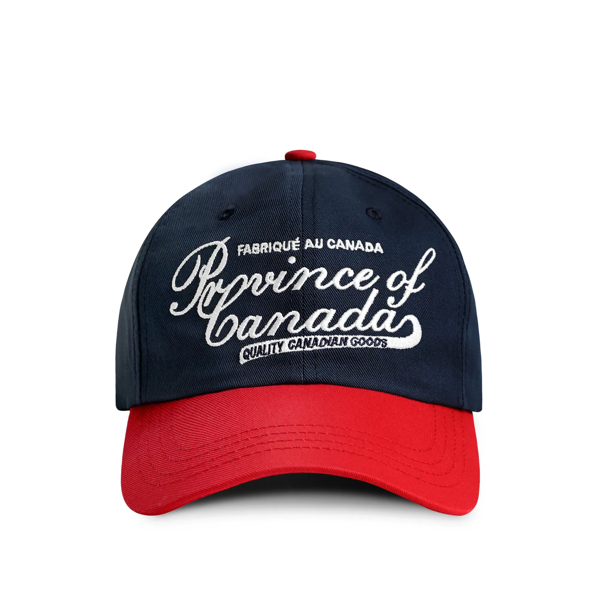 Script Logo Baseball Hat Navy Red sold by Province of Canada