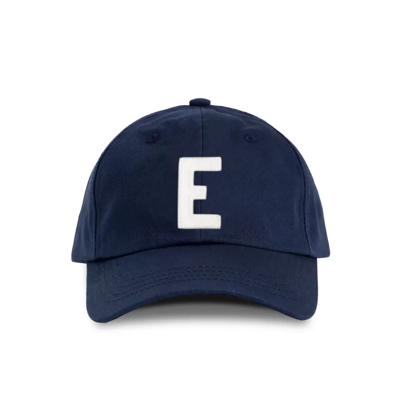 Letter E Baseball Hat Navy made by Province of Canada