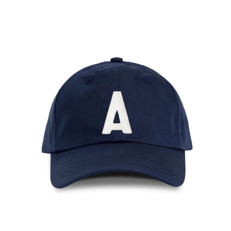 Letter A Baseball Hat Navy made by Province of Canada