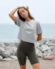 Monday Crop Top Heather Grey sold by Province of Canada