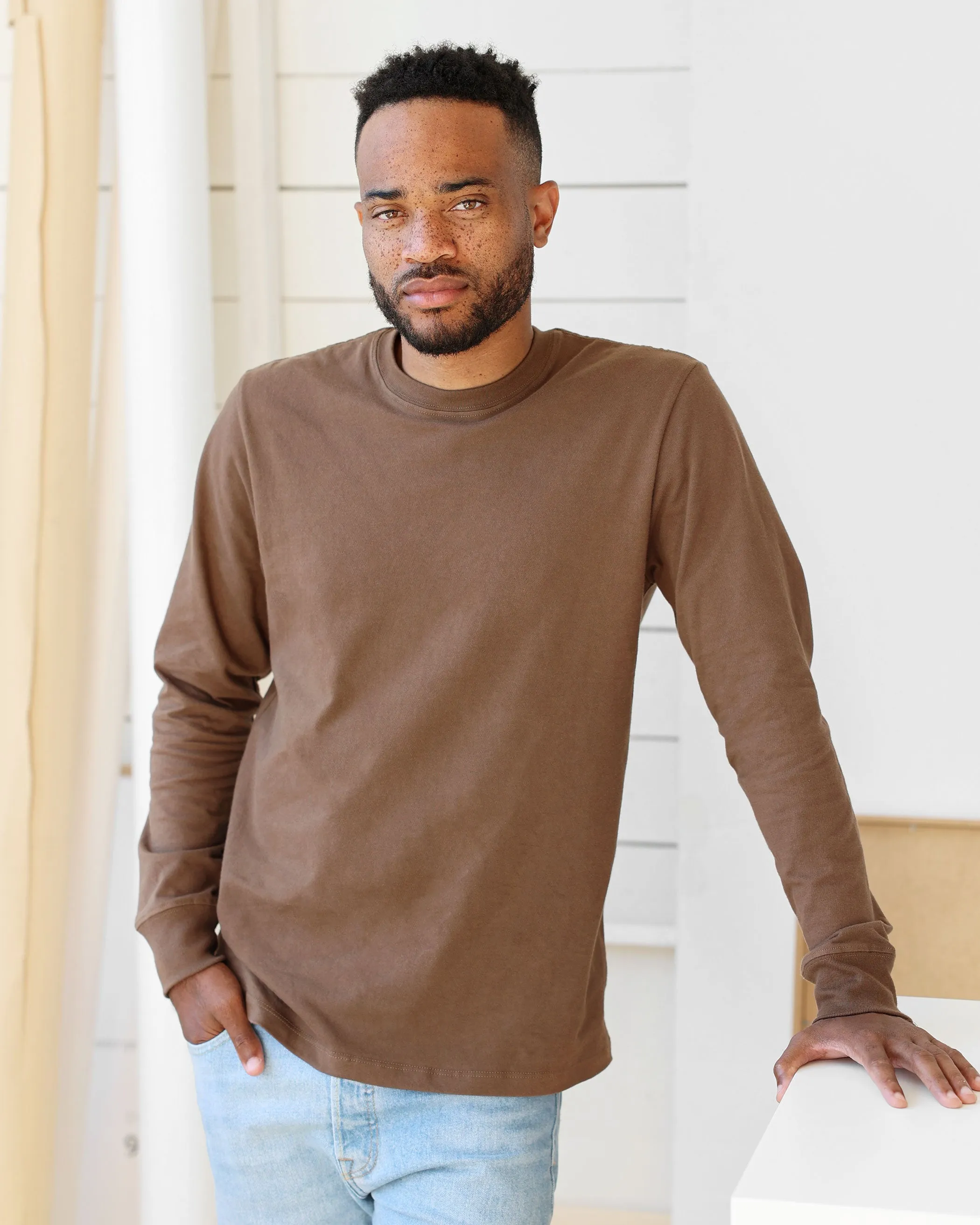 Monday Long Sleeve Tee Cocoa - Unisex sold by Province of Canada product image thumbnail 2