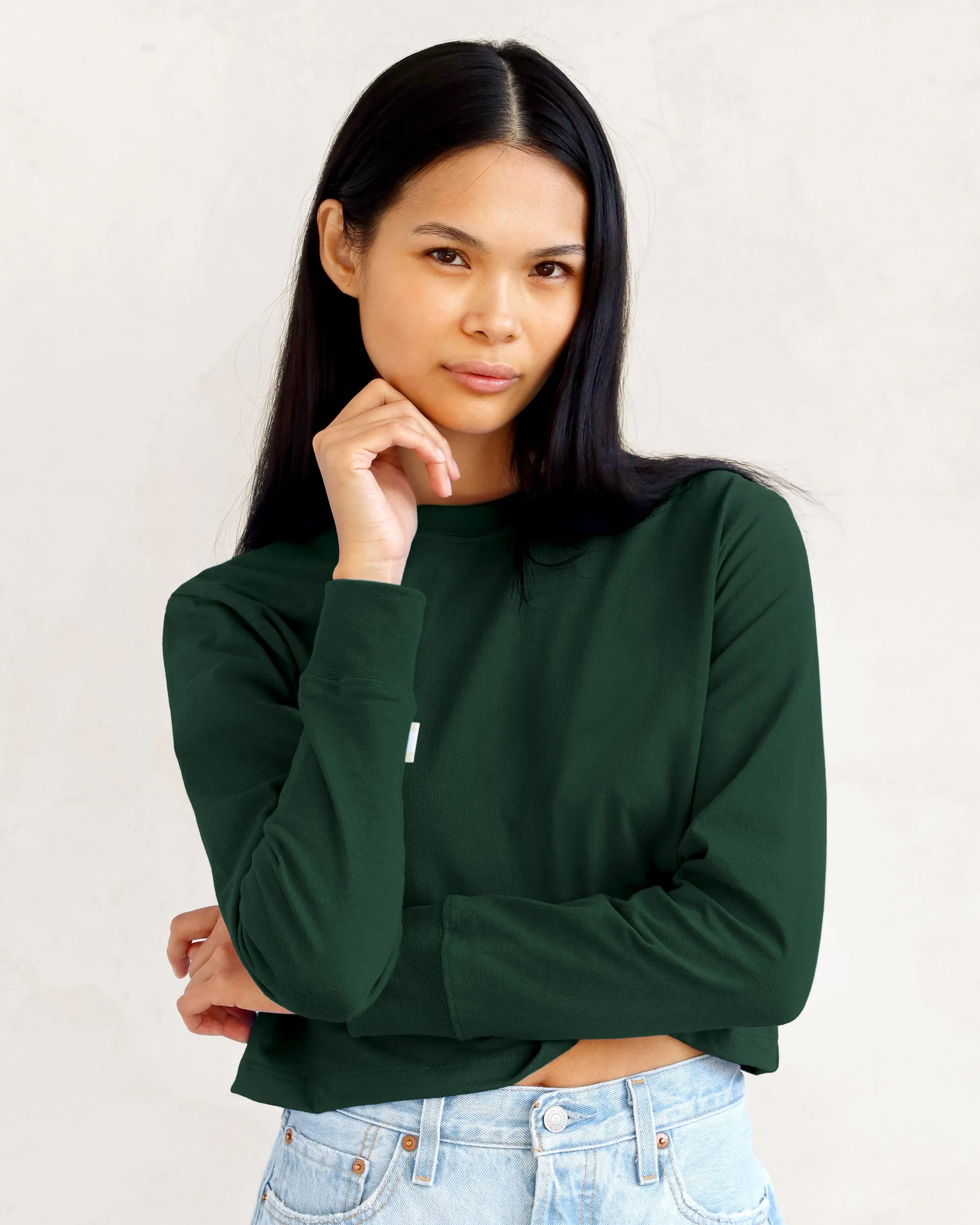 Monday Long Sleeve Crop Top Forest sold by Province of Canada product image thumbnail 2