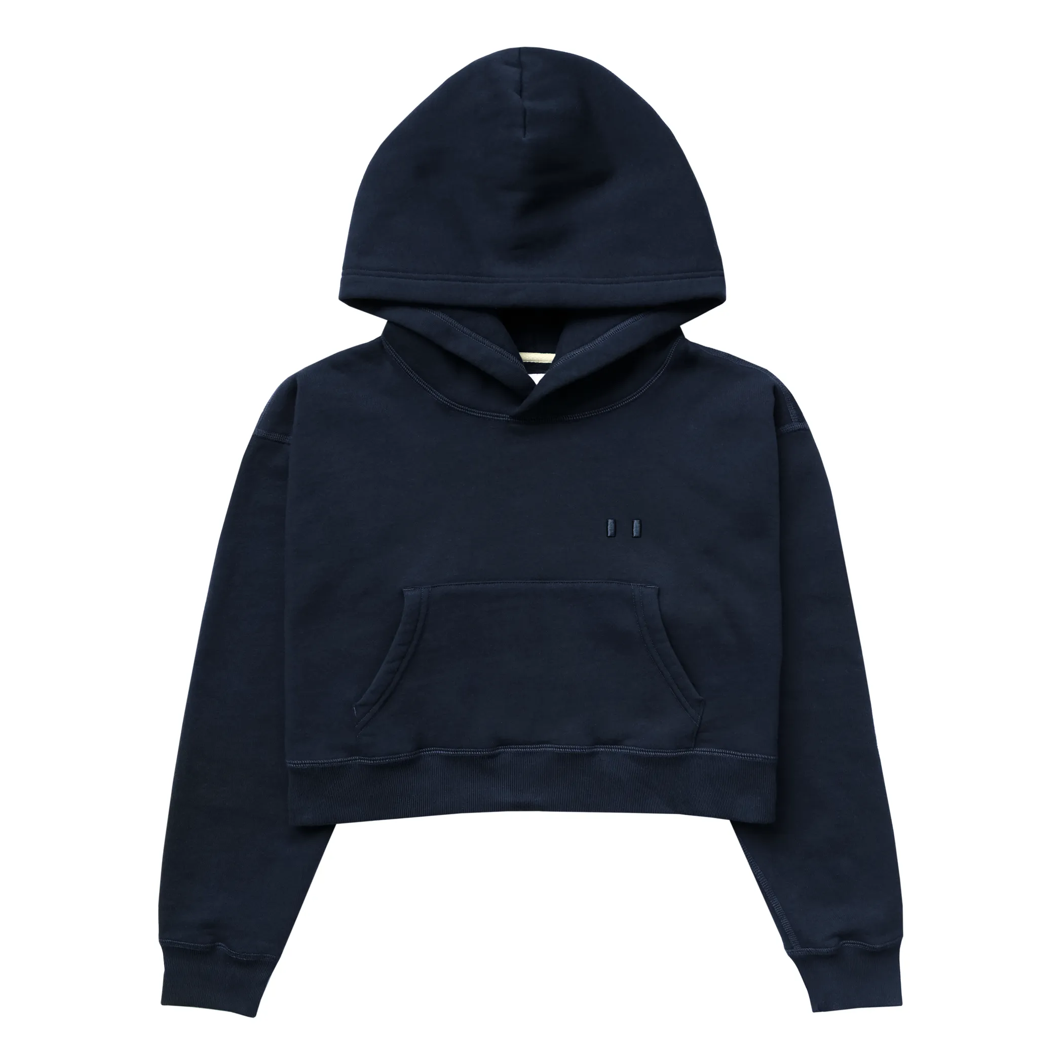 Flag Fleece Crop Hoodie Navy sold by Province of Canada