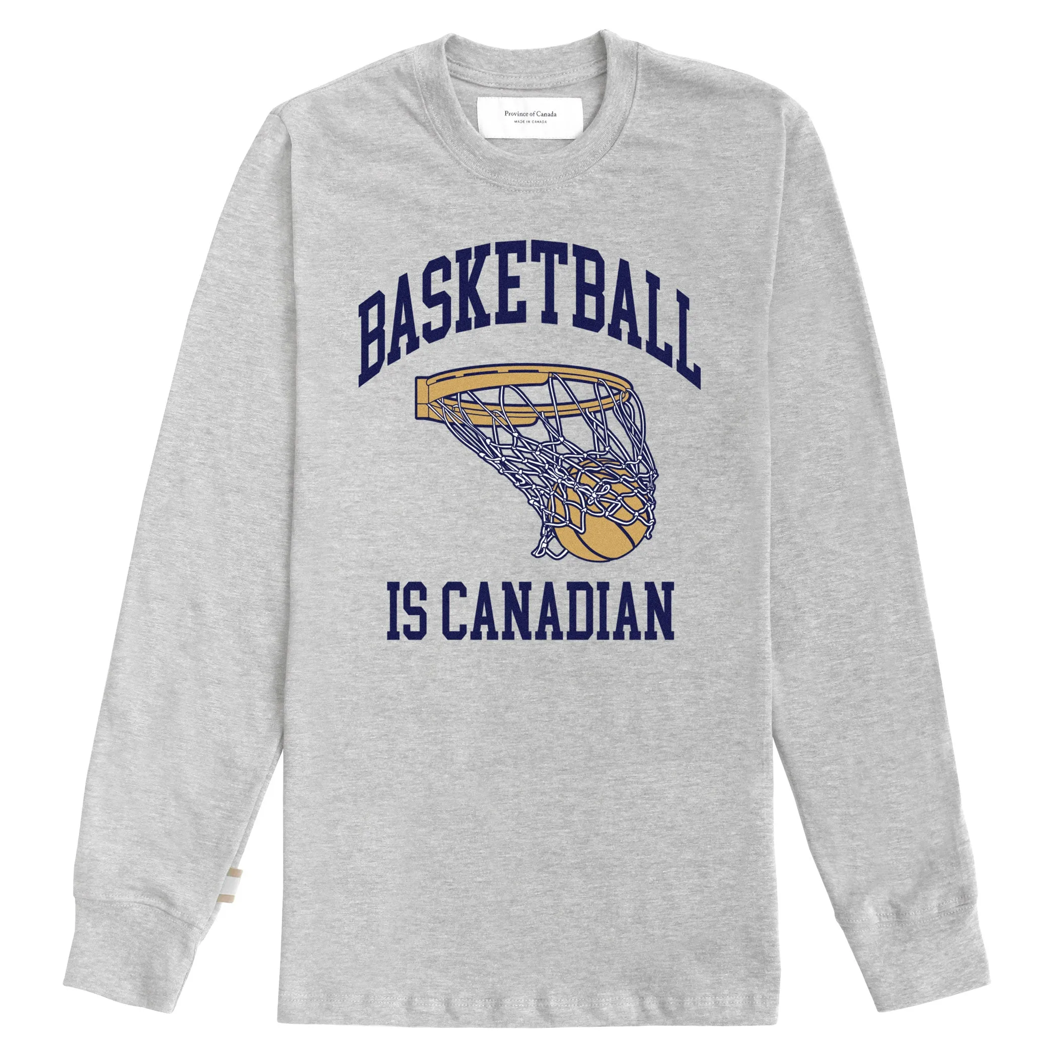 Basketball is Canadian Long Sleeve Tee Heather Grey - Unisex sold by Province of Canada