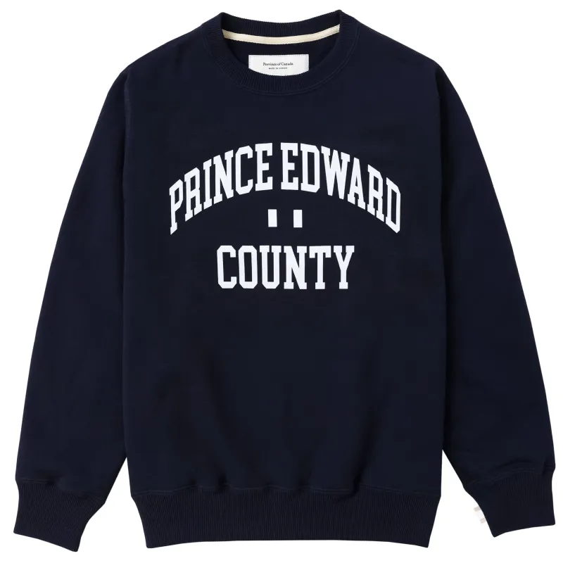 Prince Edward County Fleece Sweatshirt Navy - Unisex sold by Province of Canada