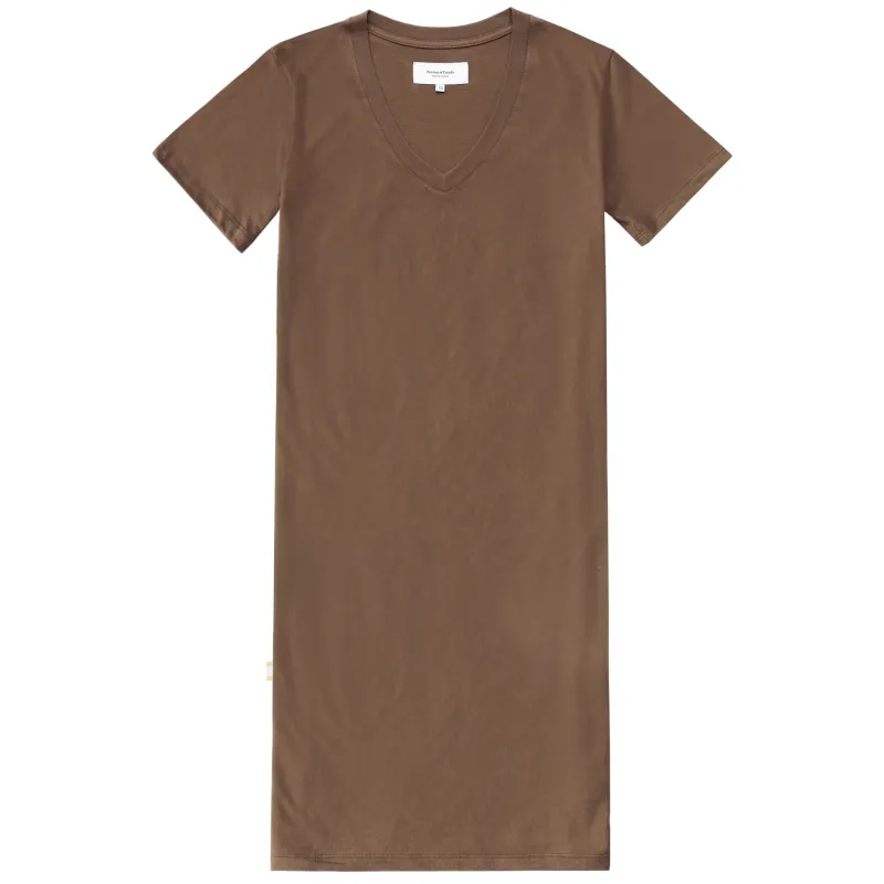 V-Neck Midi T-Shirt Dress Cocoa sold by Province of Canada