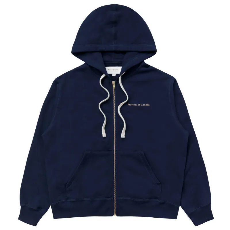 French Terry Zip Hoodie Navy - Unisex sold by Province of Canada