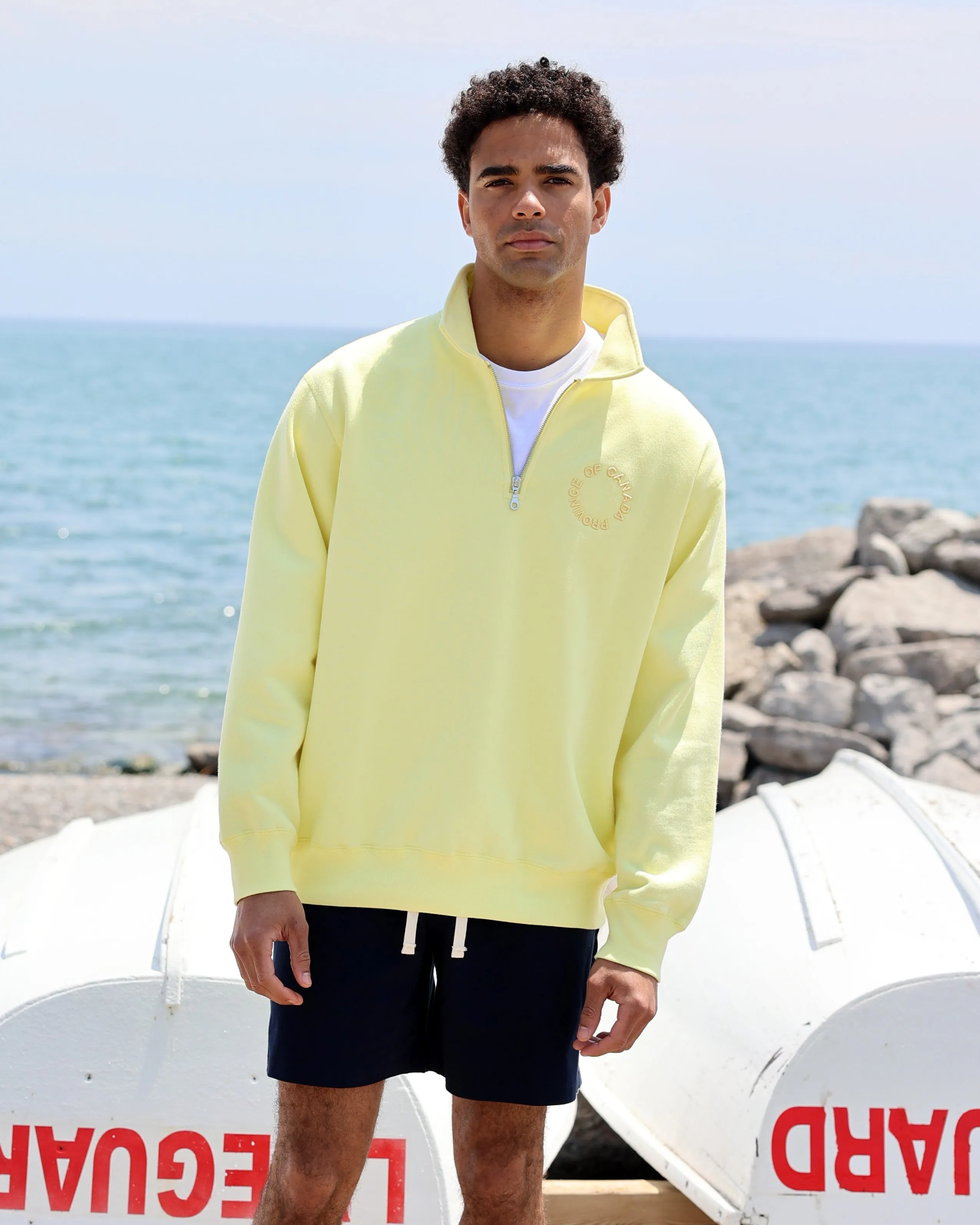 Half Zip Fleece Sweatshirt Lemon - Unisex sold by Province of Canada product image thumbnail 2