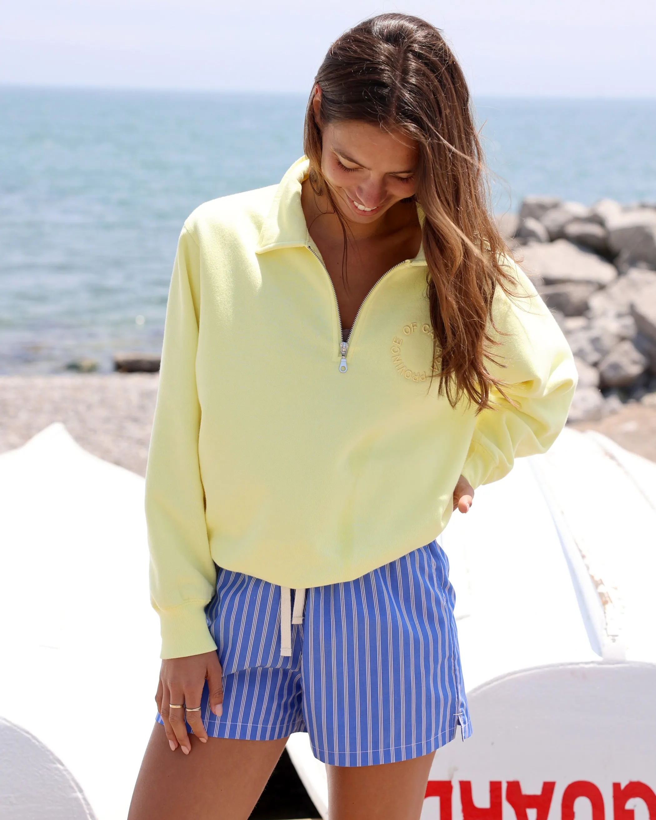 Half Zip Fleece Sweatshirt Lemon - Unisex sold by Province of Canada product image thumbnail 3