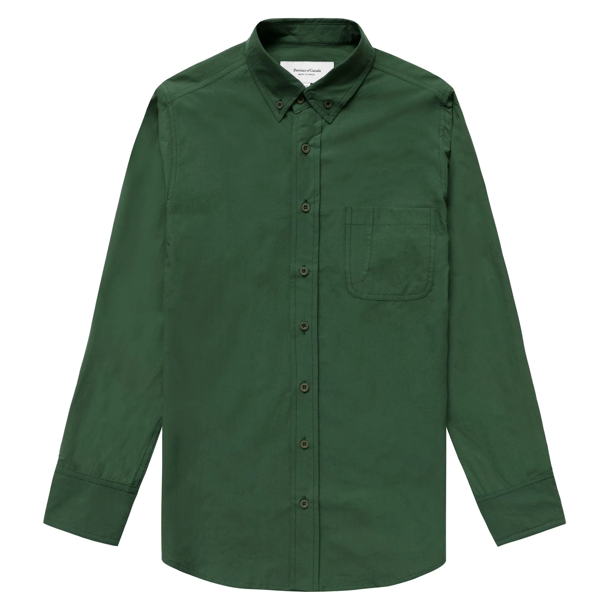 Washed Poplin Shirt Forest - Unisex sold by Province of Canada