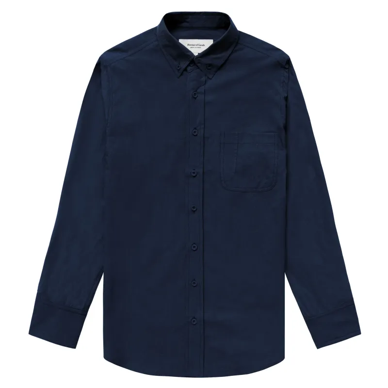 Washed Poplin Shirt Navy - Unisex sold by Province of Canada