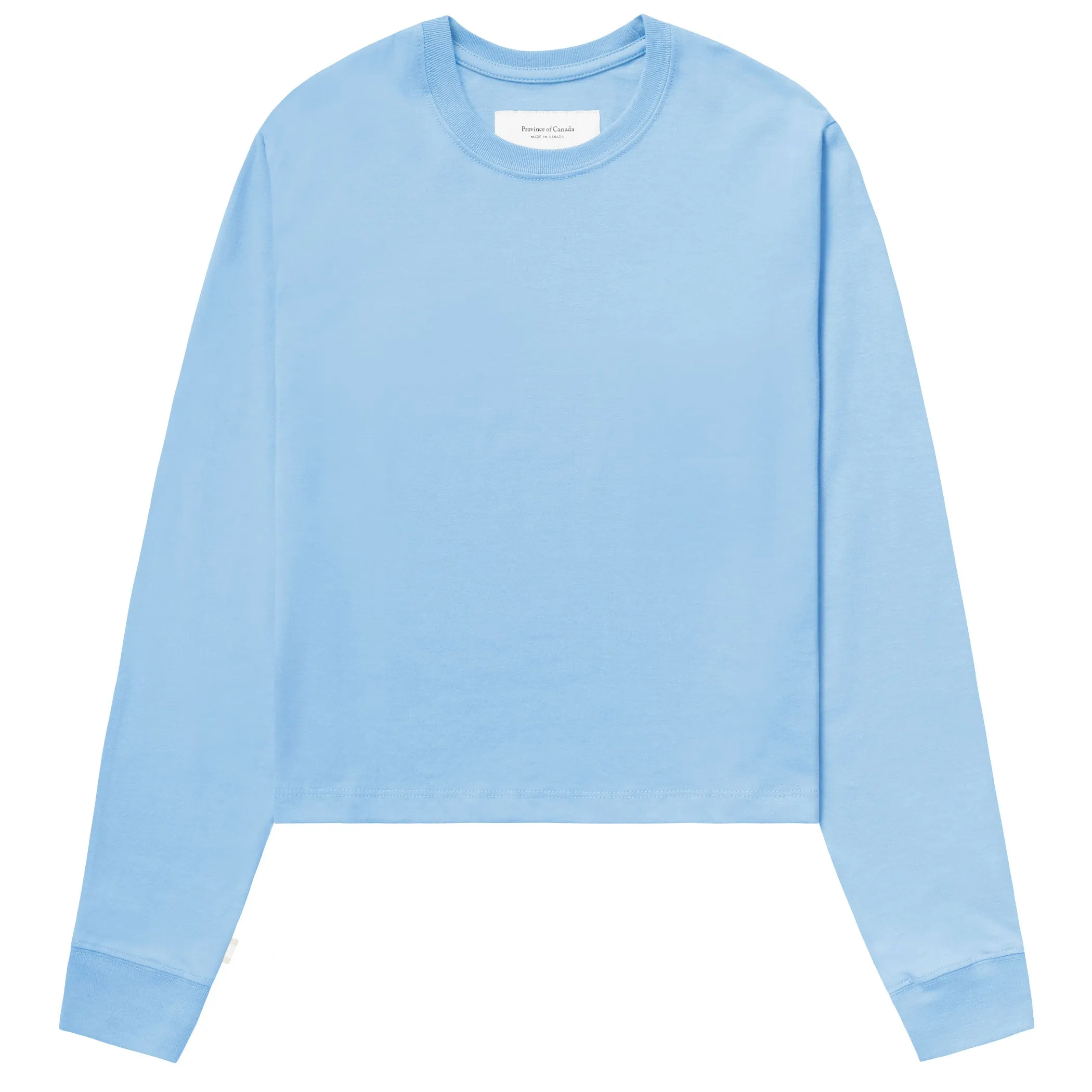 Monday Long Sleeve Crop Top Sky Blue sold by Province of Canada
