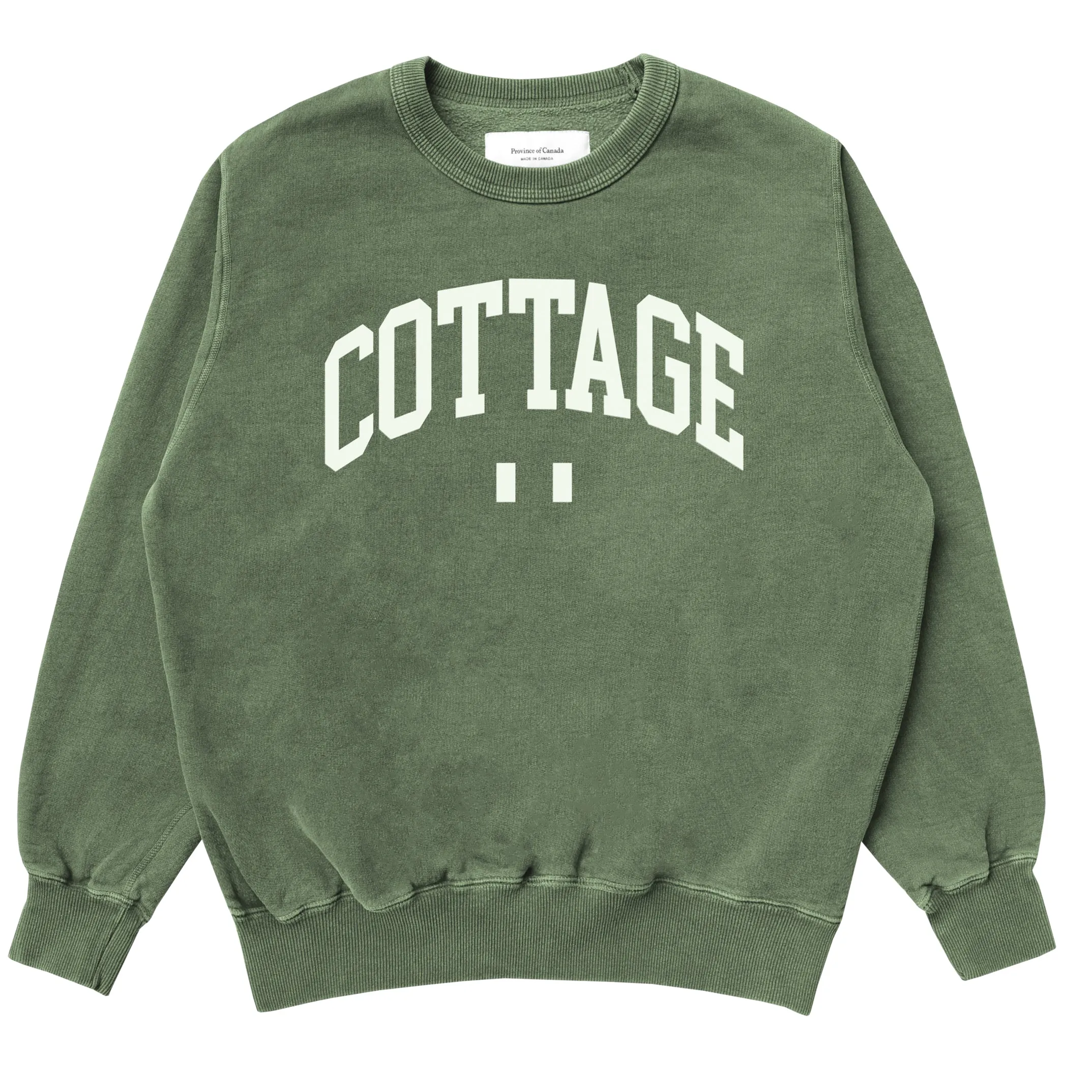 Cottage Fleece Sweatshirt Washed Olive - Unisex sold by Province of Canada