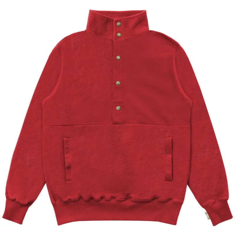 Reverse Fleece Pullover Red - Unisex sold by Province of Canada