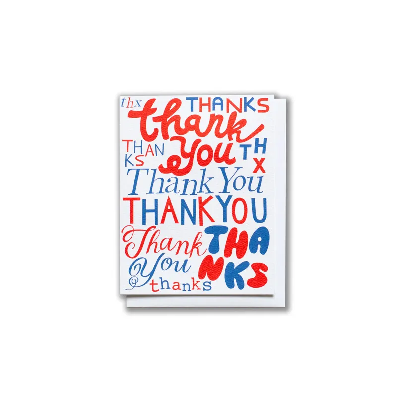 Thank You Typo Greeting Card sold by Province of Canada