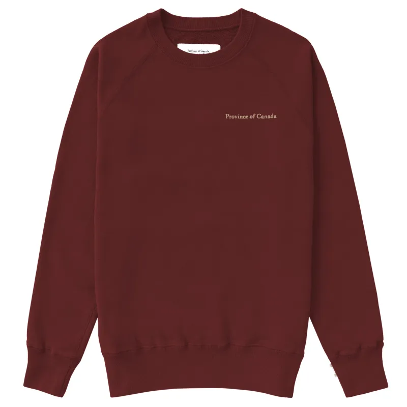 French Terry Sweatshirt Burgundy - Unisex sold by Province of Canada