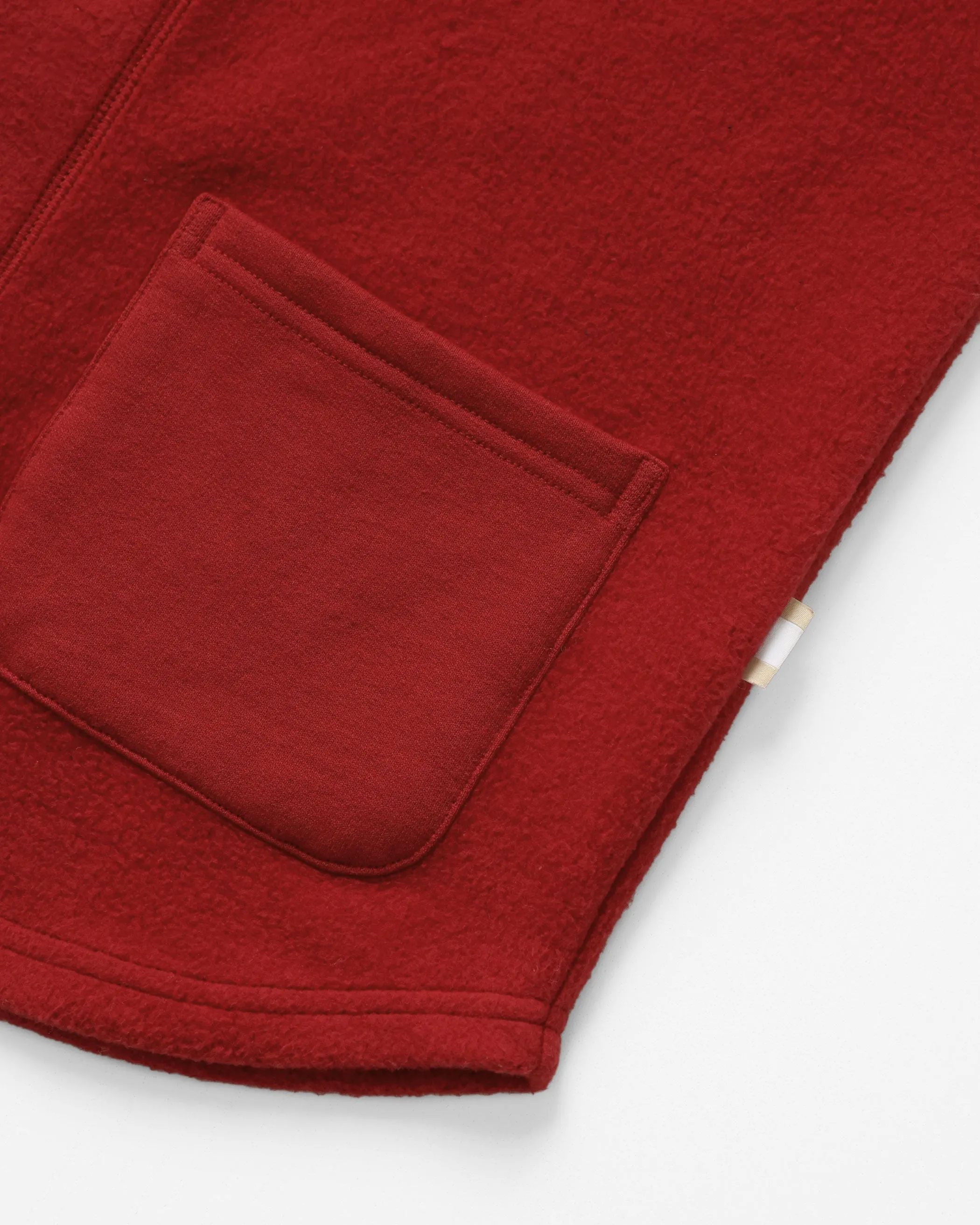 Reverse Fleece Overshirt Red - Unisex sold by Province of Canada product image thumbnail 4