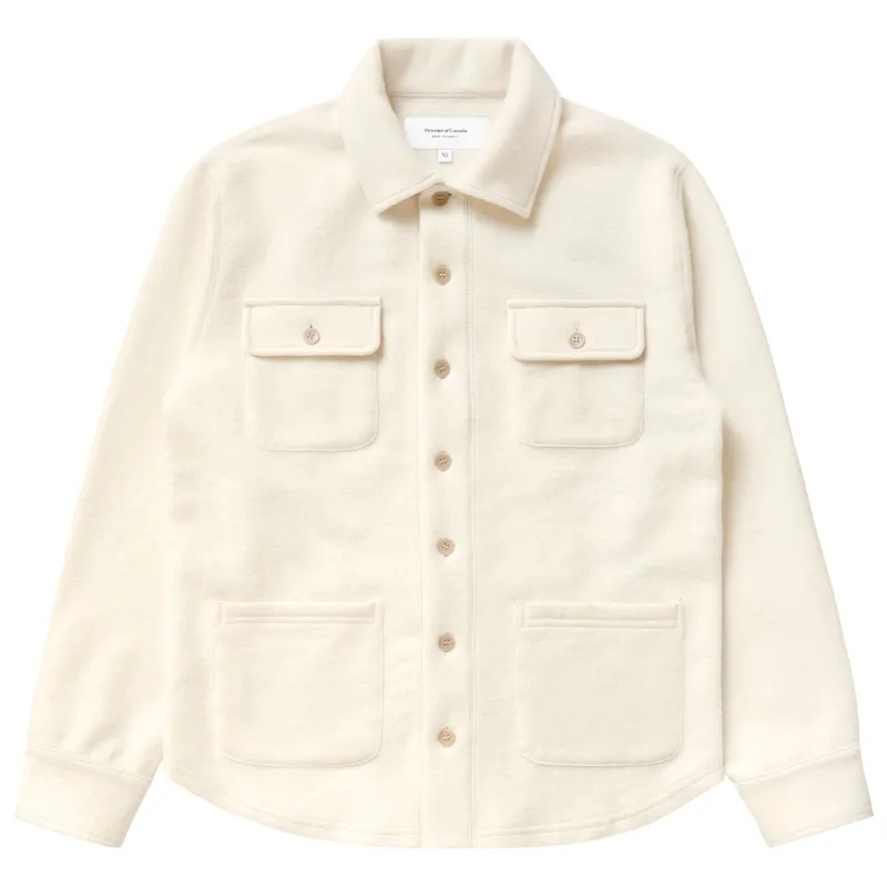 Reverse Fleece Overshirt Cream - Unisex sold by Province of Canada
