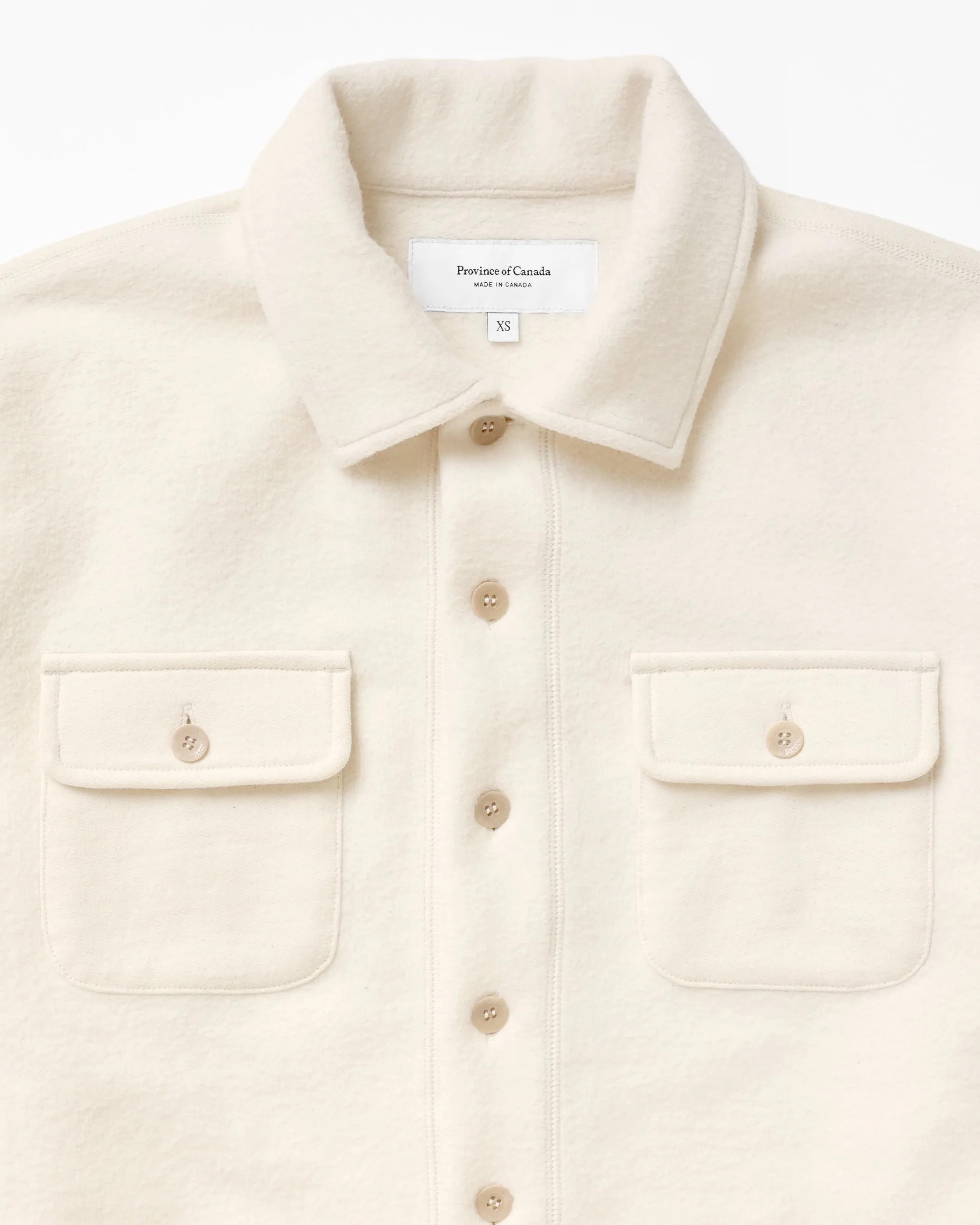 Reverse Fleece Overshirt Cream - Unisex sold by Province of Canada product image thumbnail 2